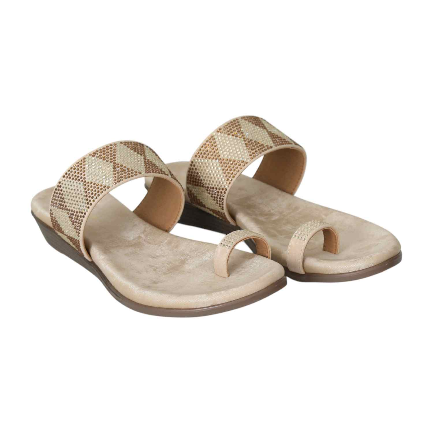 Women's Golden Dust Toe Ring Flats