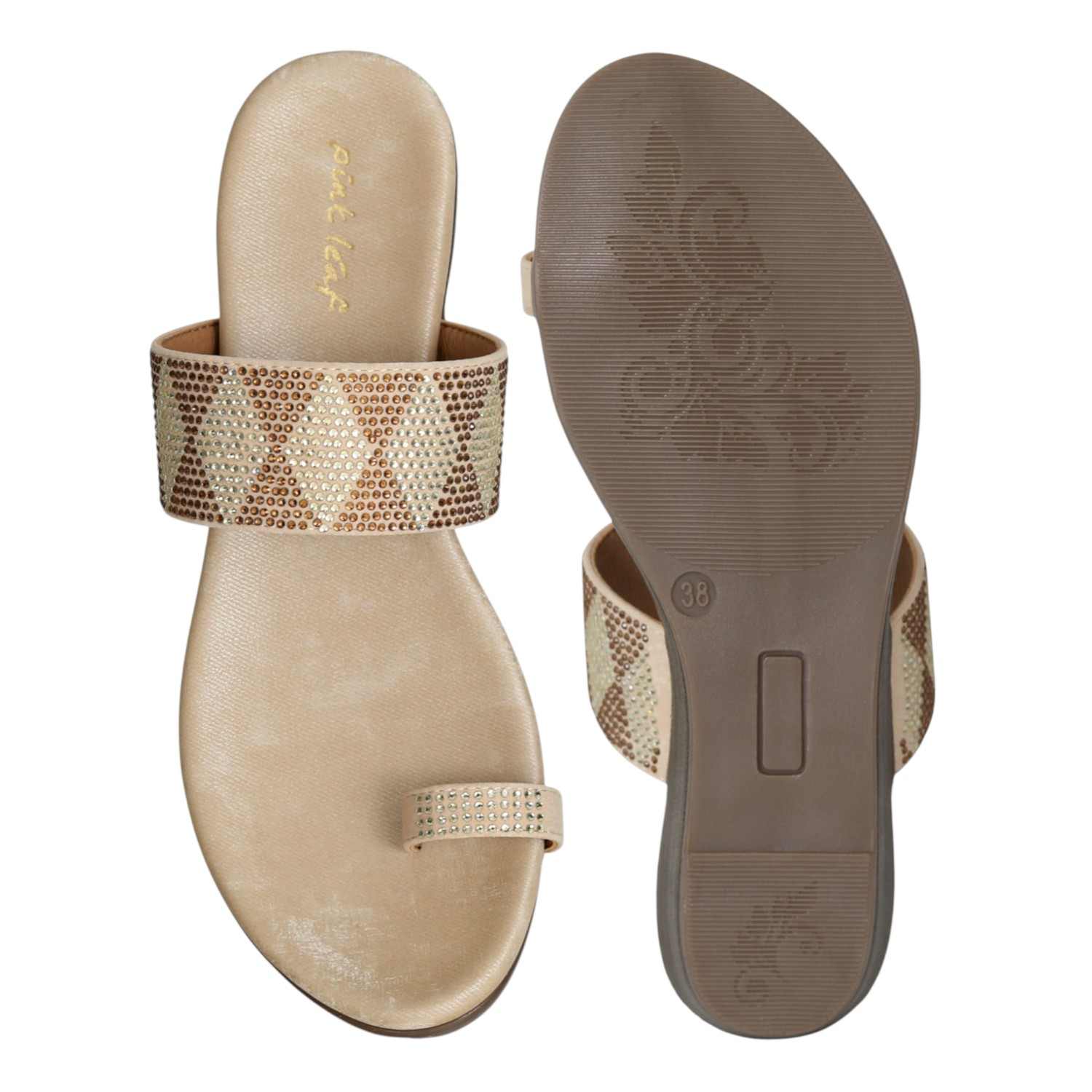 Women's Golden Dust Toe Ring Flats