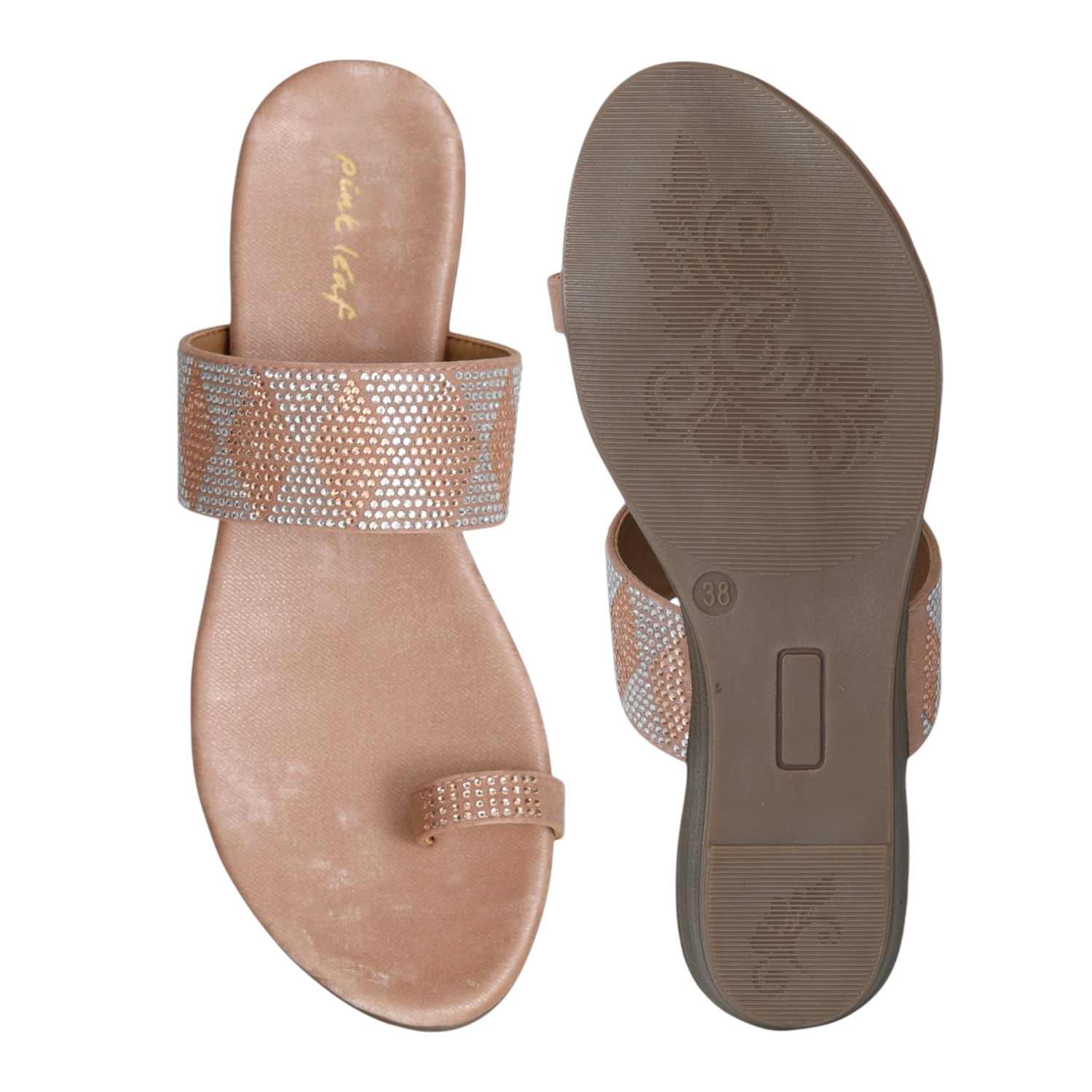 Women's Blush Glow Toe Ring Flats