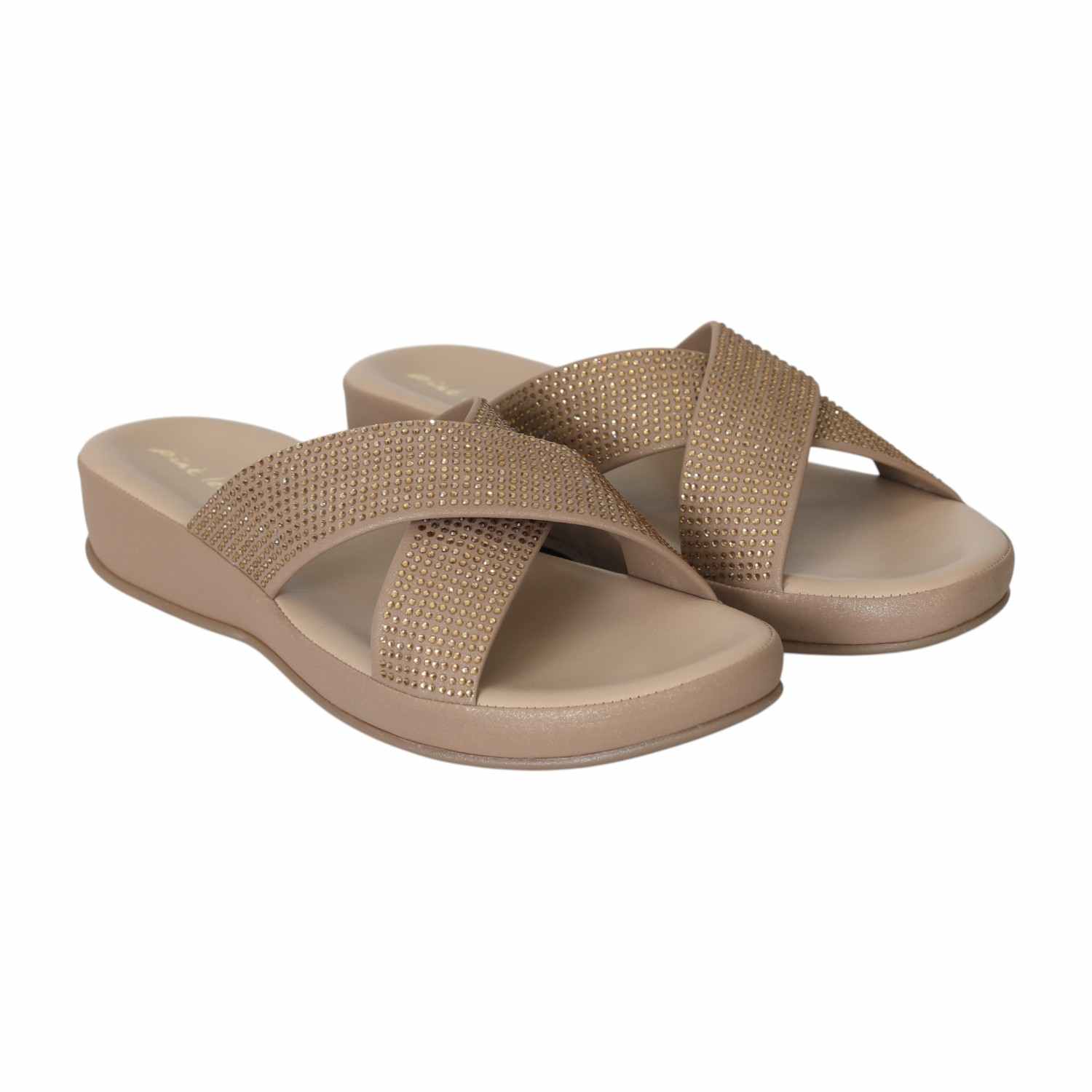 Women's Antique Glow Cross-Strap Slides