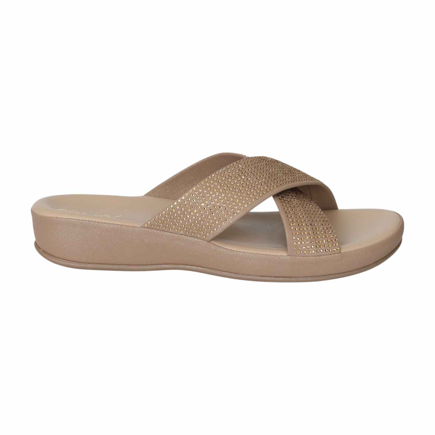Women's Antique Glow Cross-Strap Slides