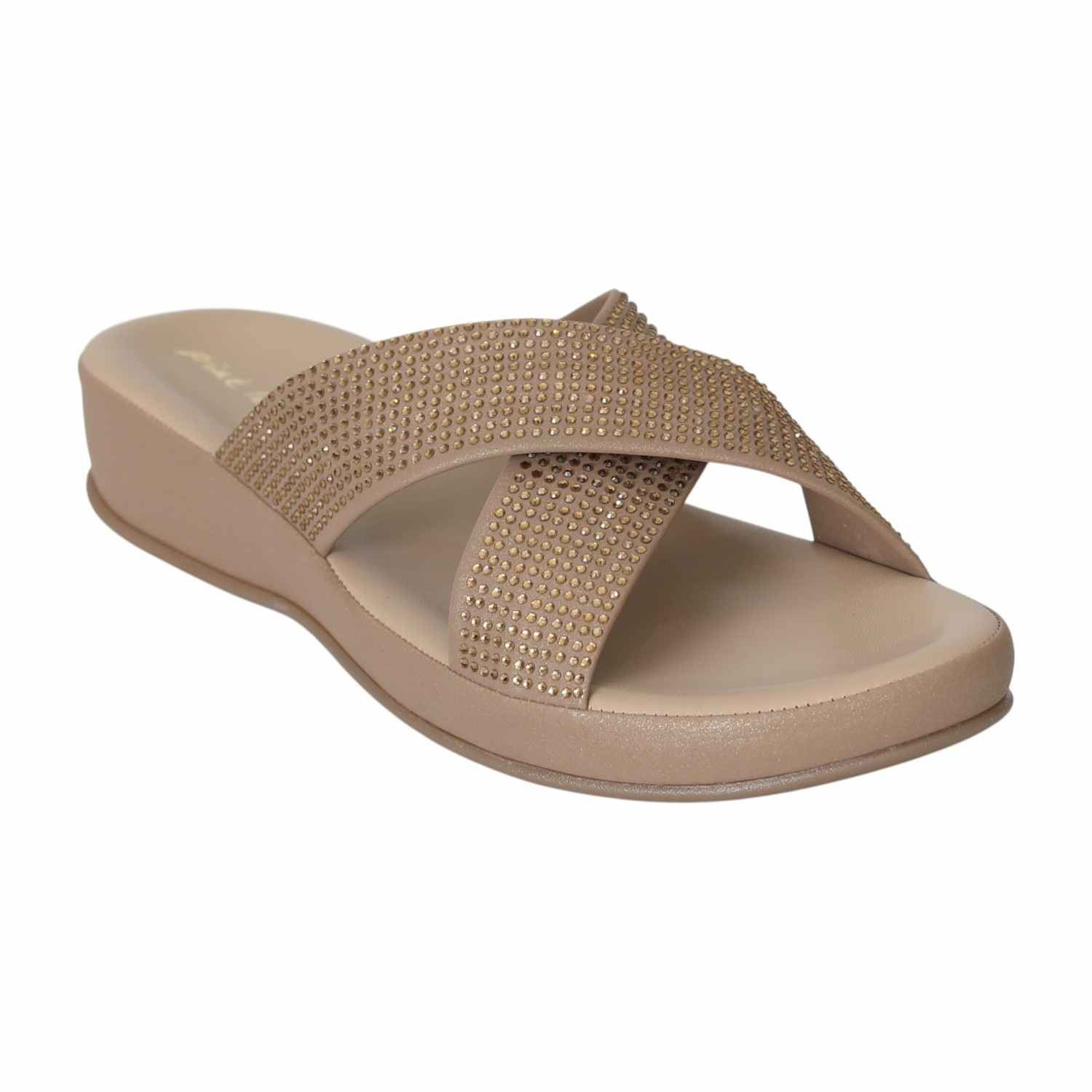 Women's Antique Glow Cross-Strap Slides