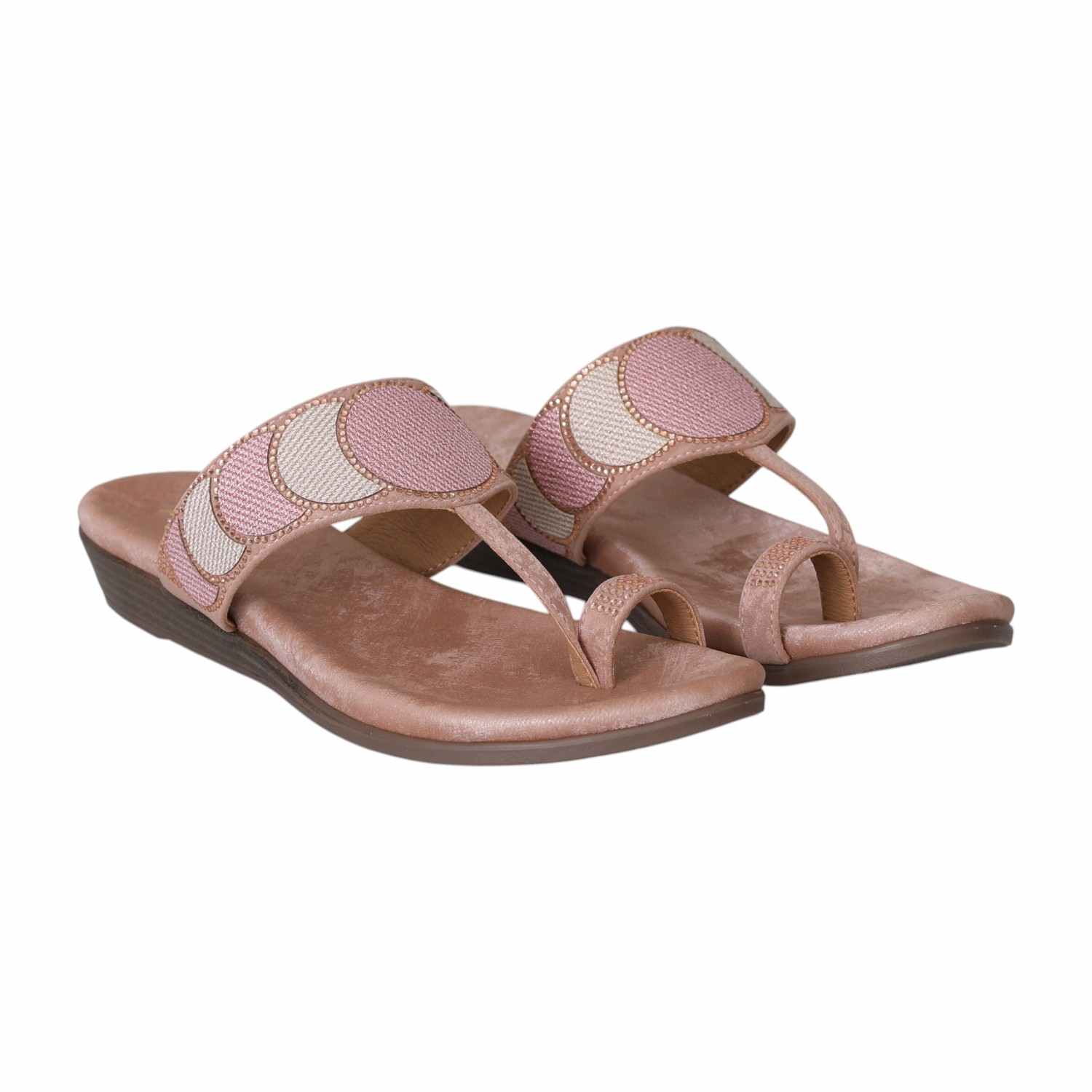 Peach Toe-Ring Flats for Women