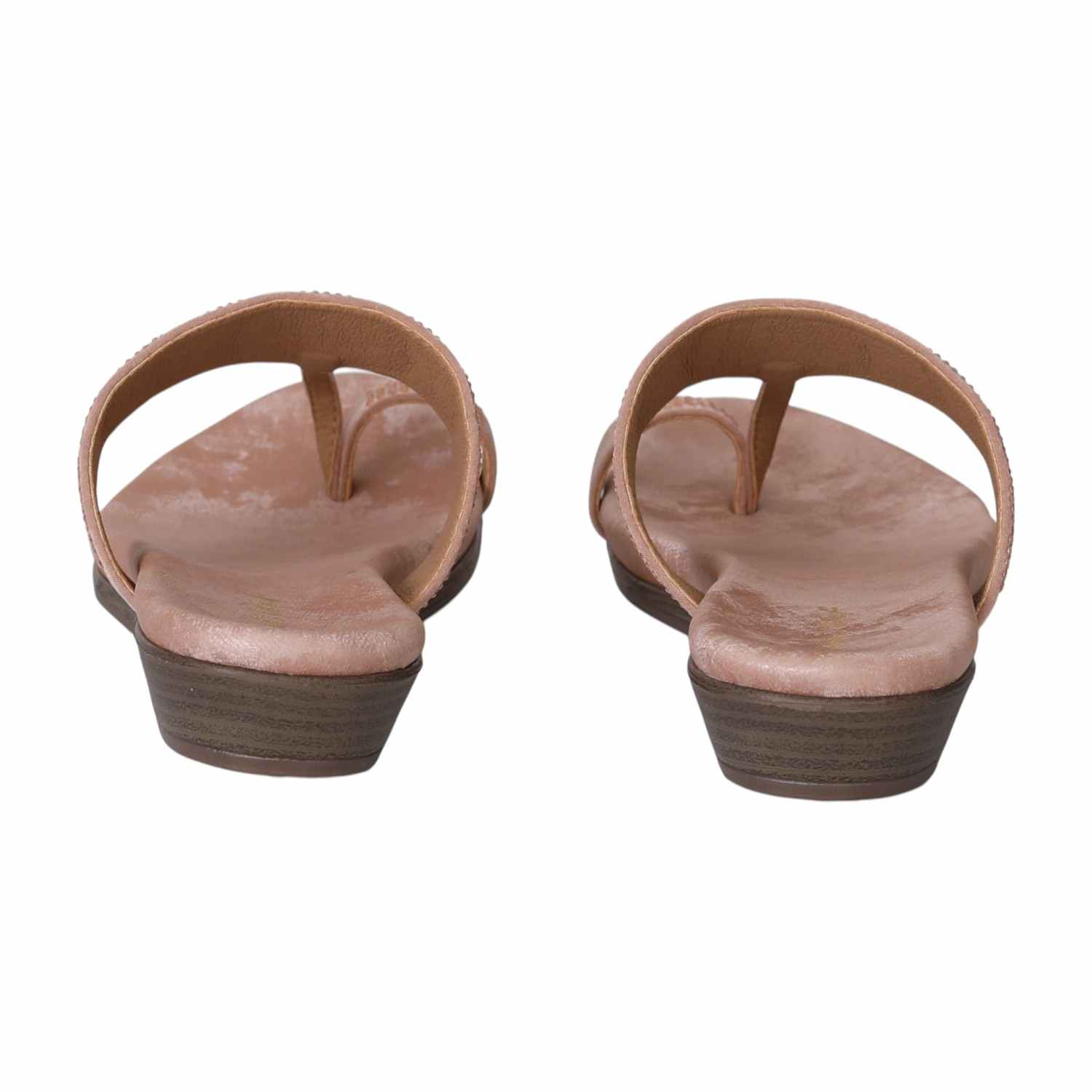 Peach Toe-Ring Flats for Women