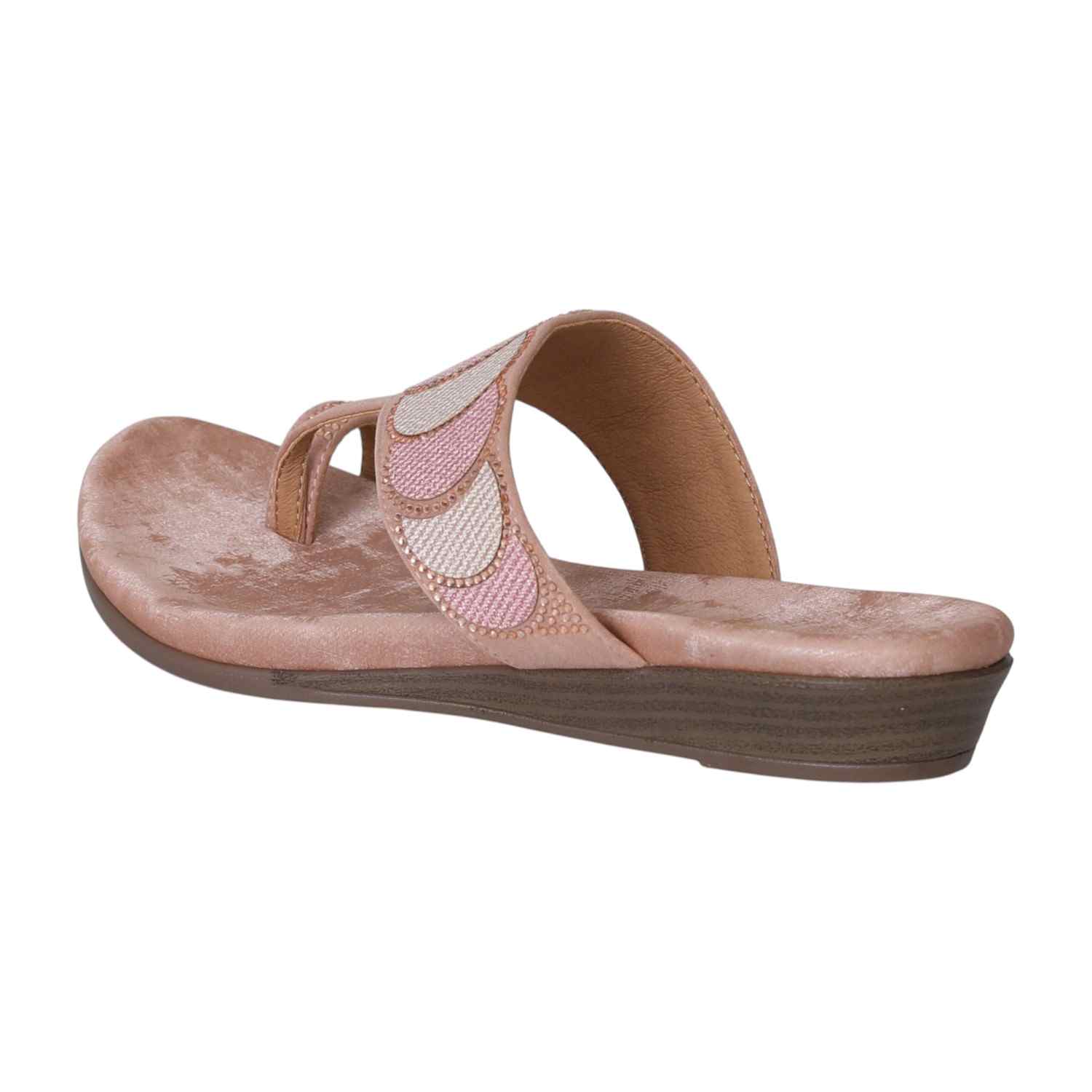 Peach Toe-Ring Flats for Women