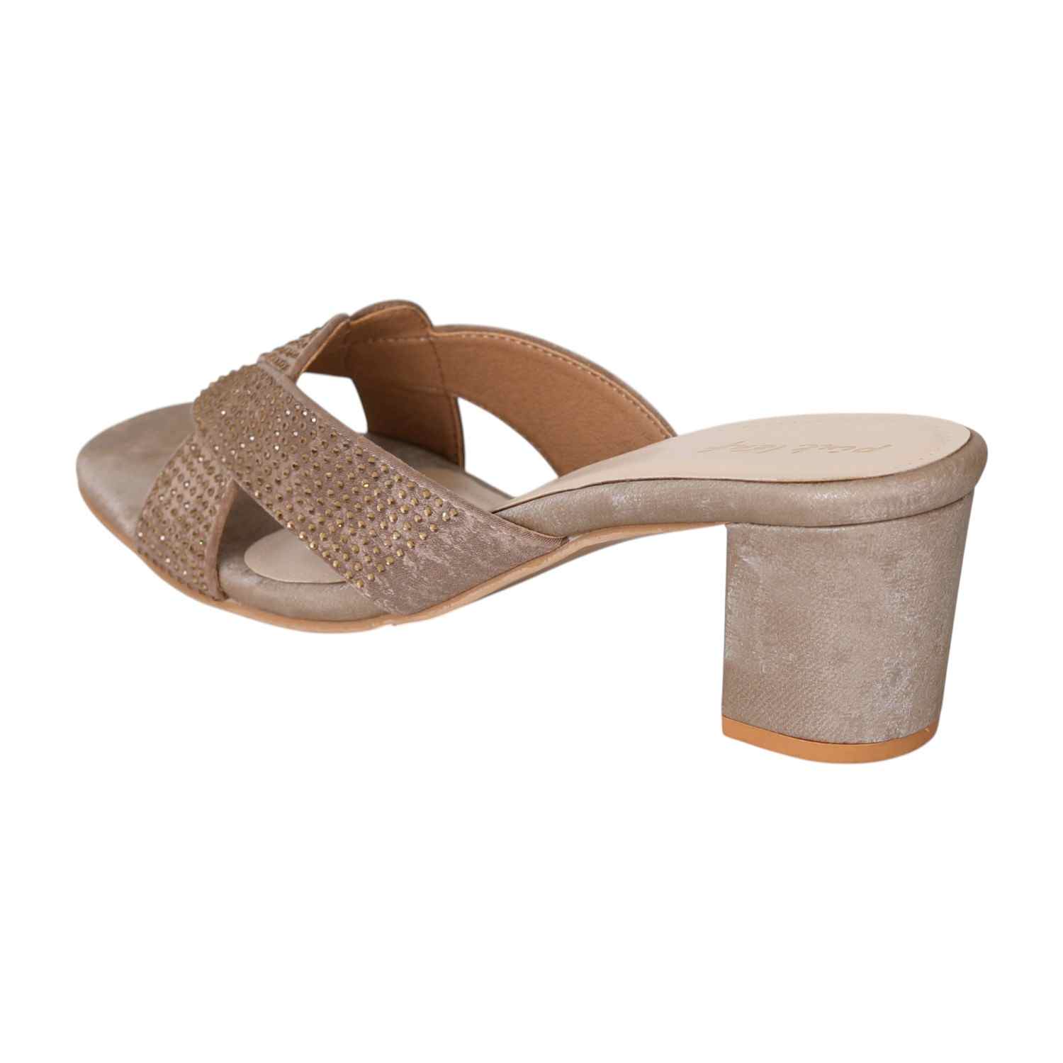Women's Champagne Glint Braided Heels