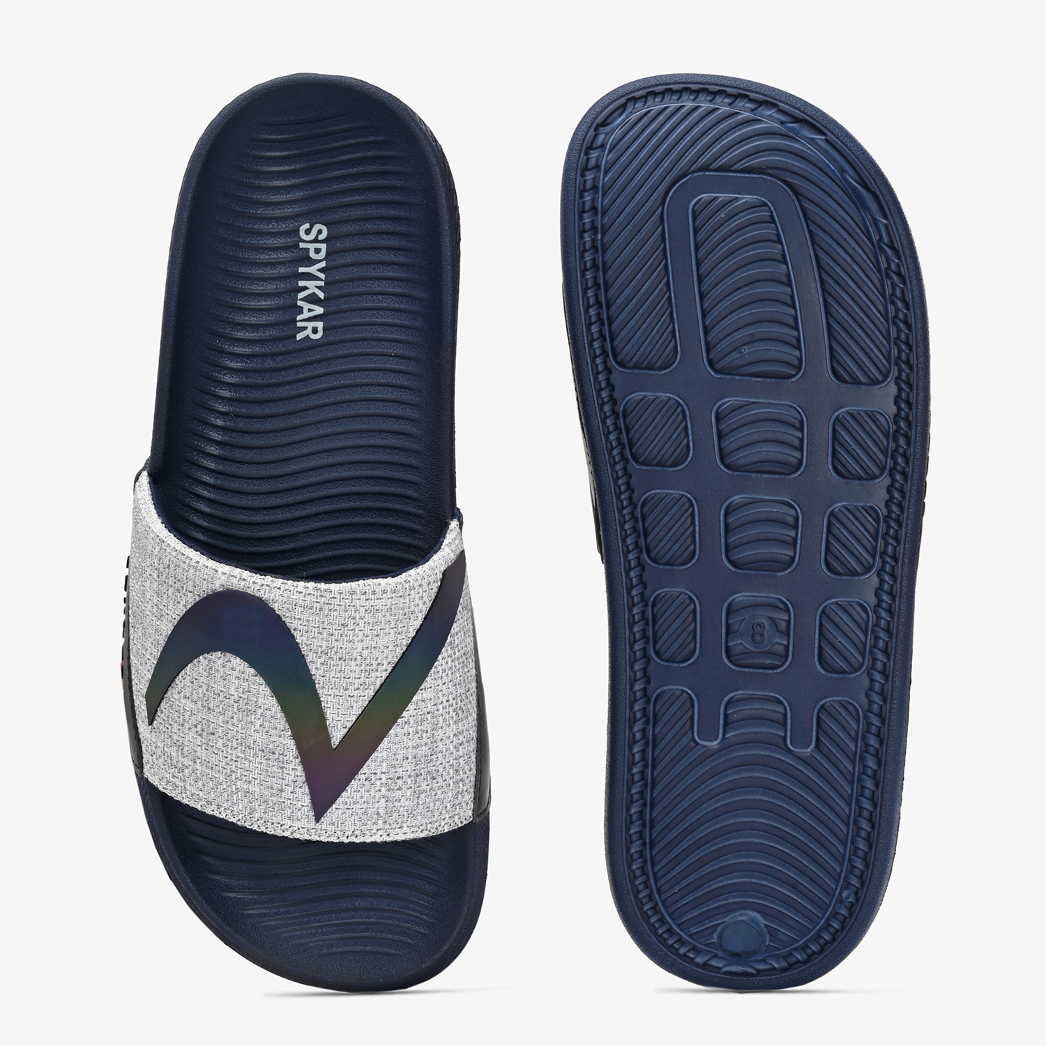 CORTEZ GREY NAVY SLIDERS