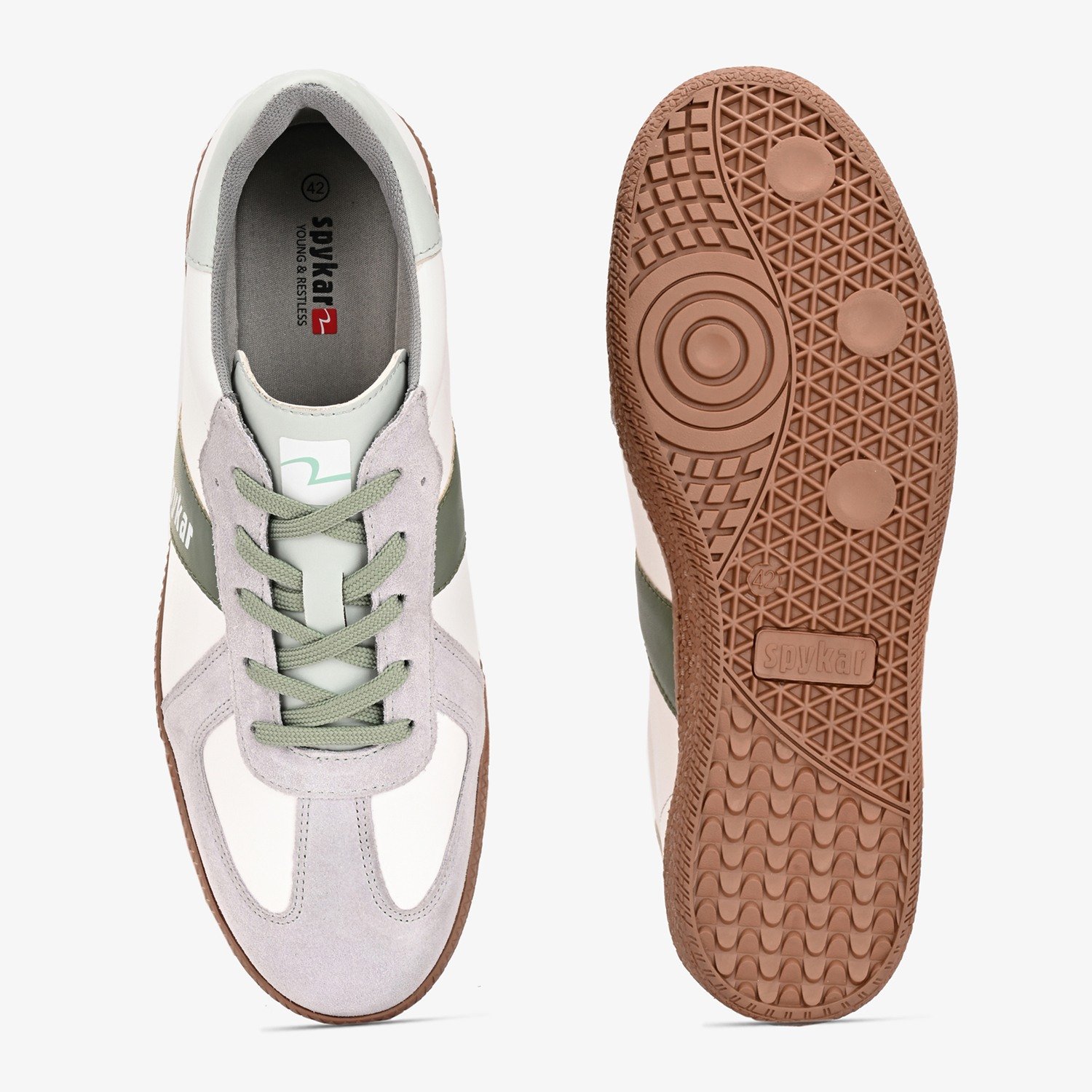 HUON GREEN-WHITE SNEAKERS