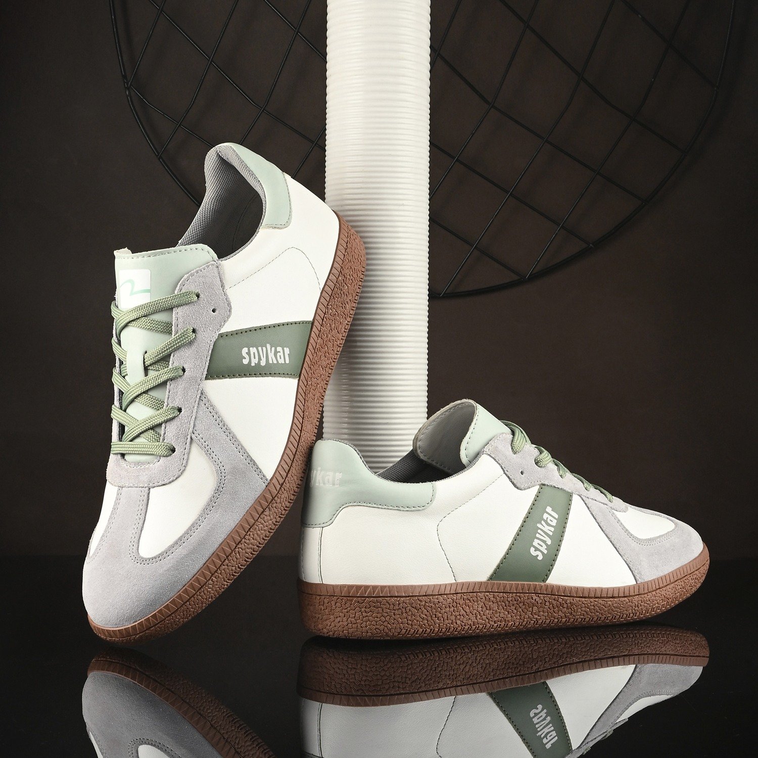 HUON GREEN-WHITE SNEAKERS