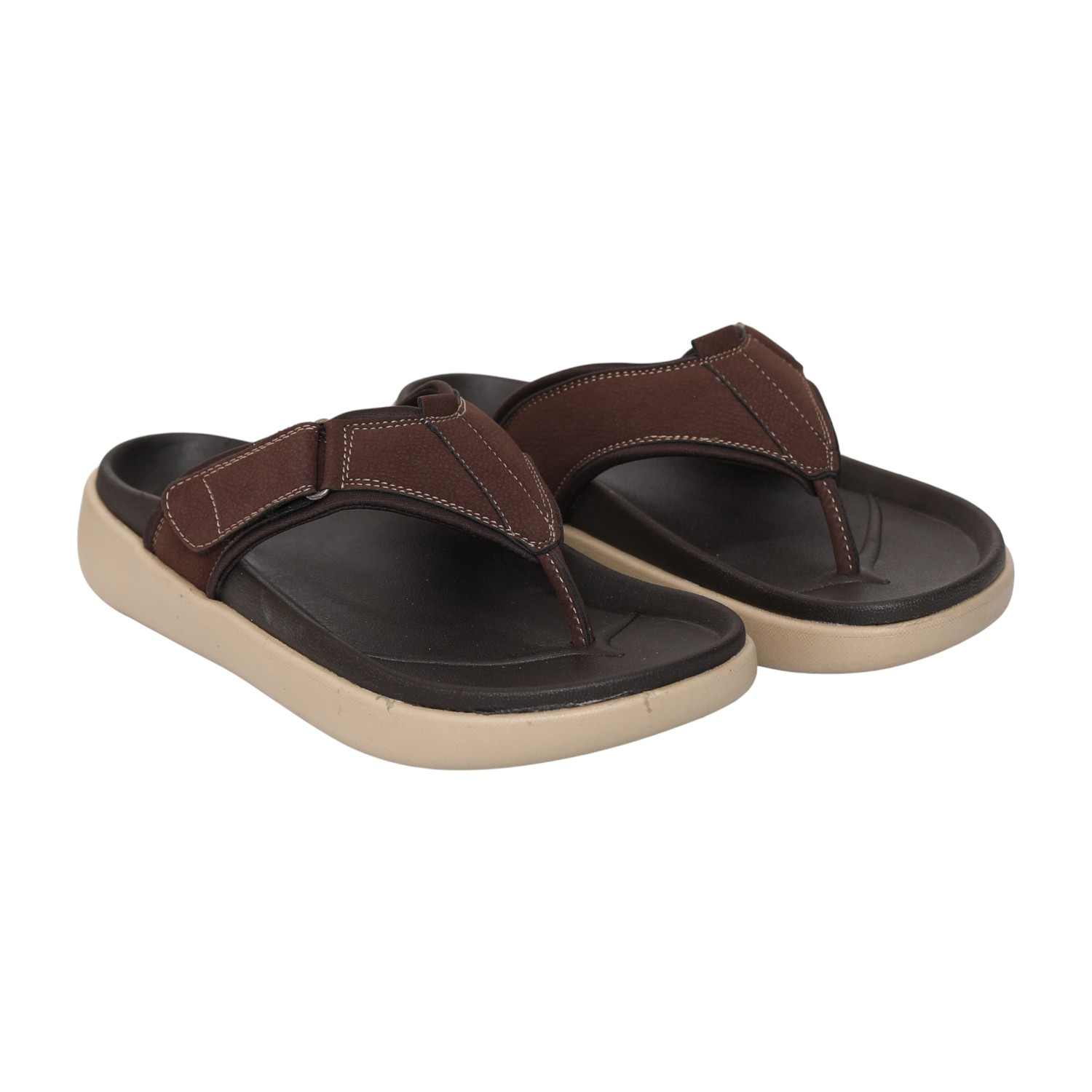Men Brown Classic Slide Sandals