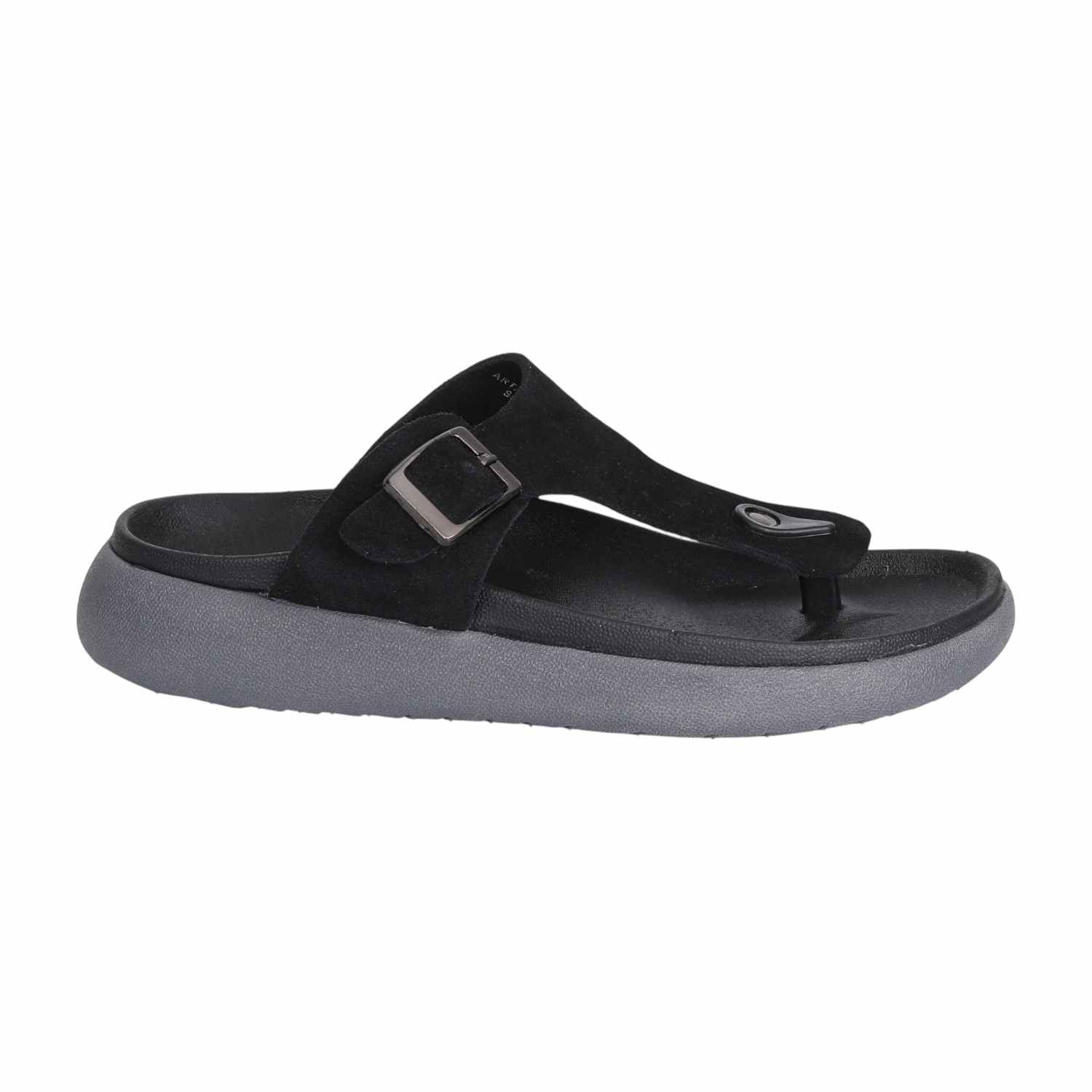 Men Modern Black Buckled Sandals
