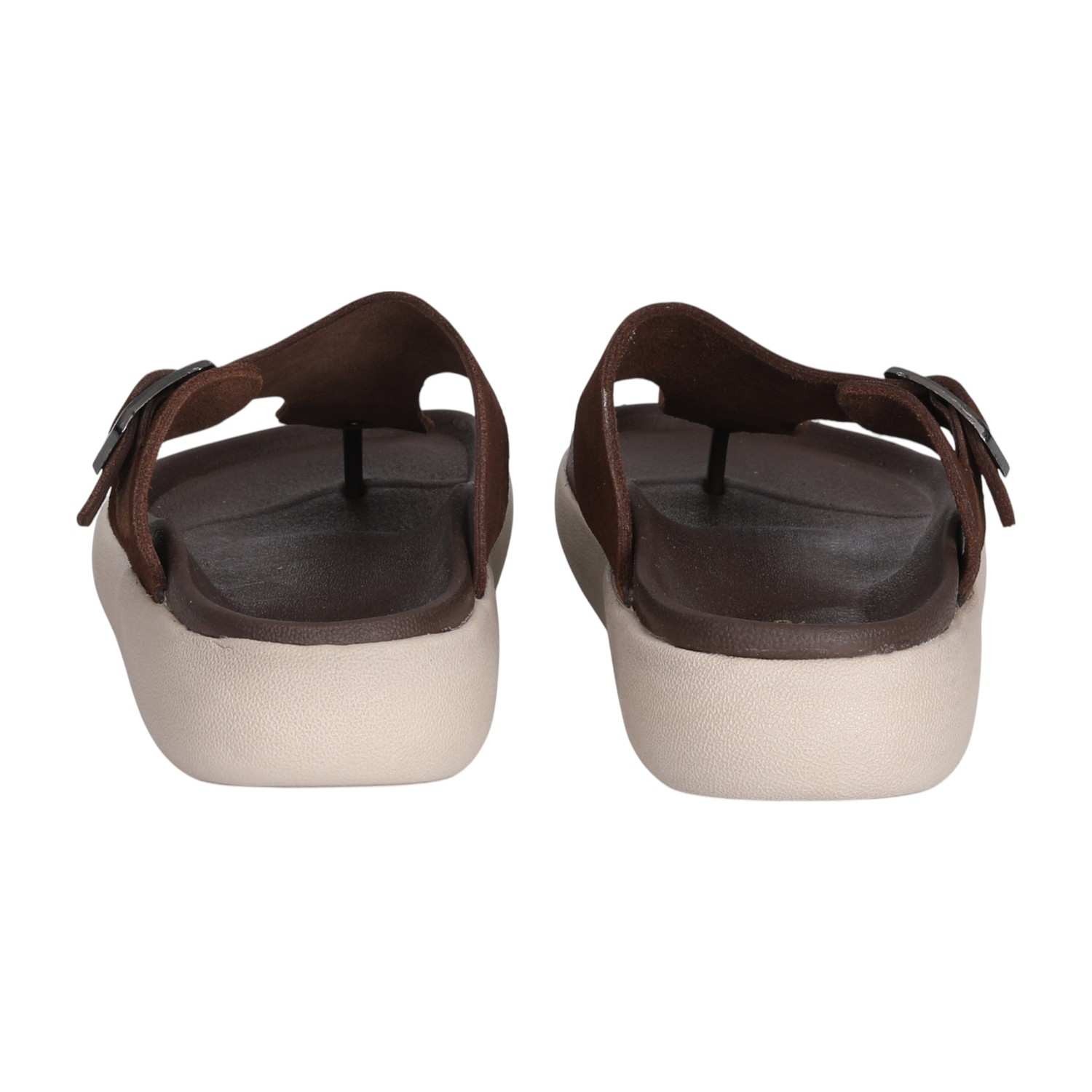 Men Classic Brown Buckled Sandals