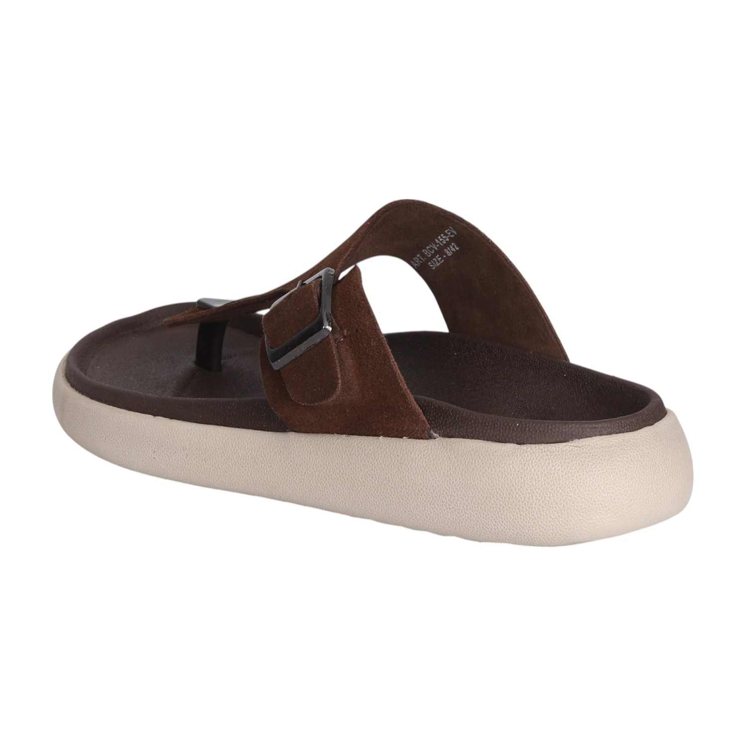 Men Classic Brown Buckled Sandals