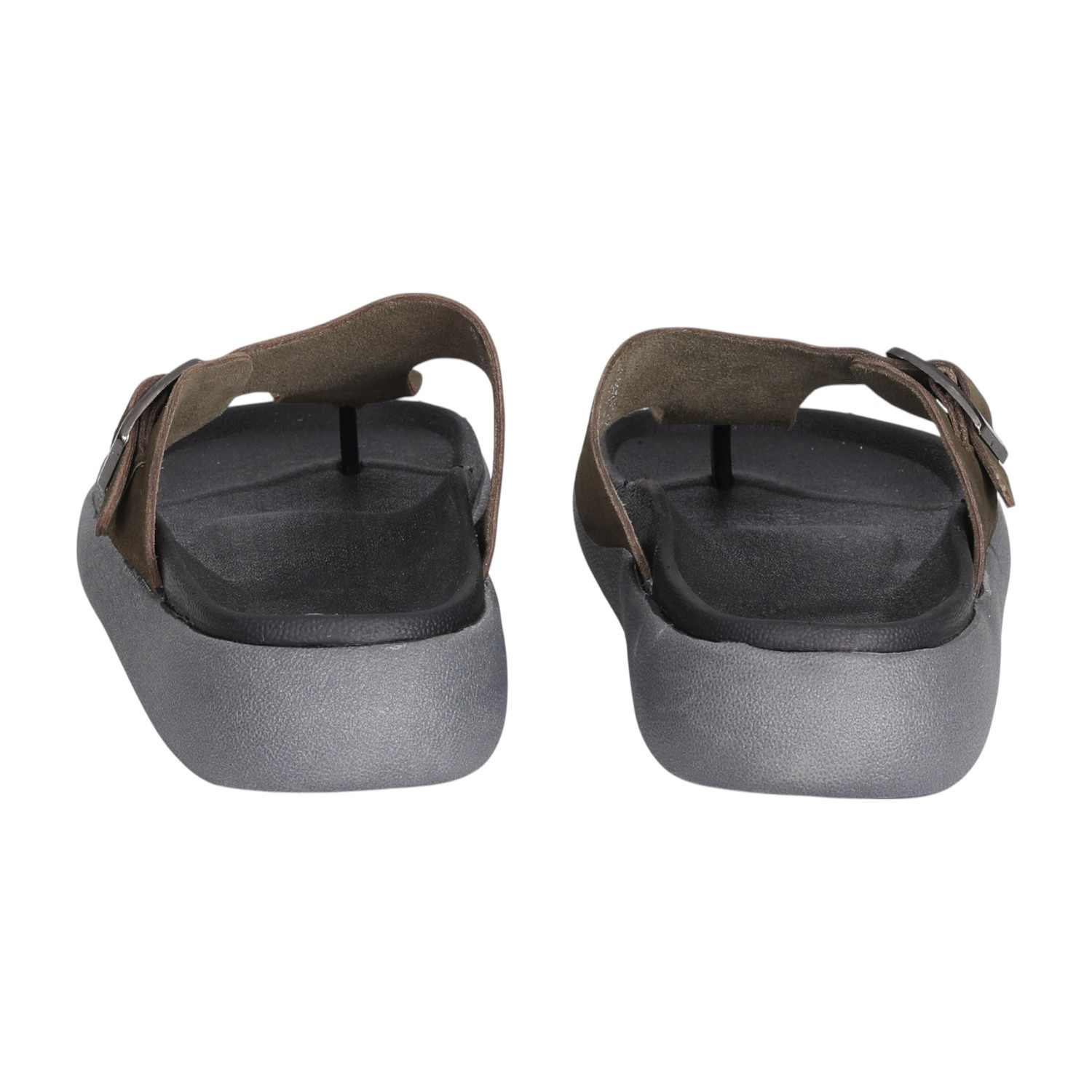 Men’s Olive Suede Buckle Sandals