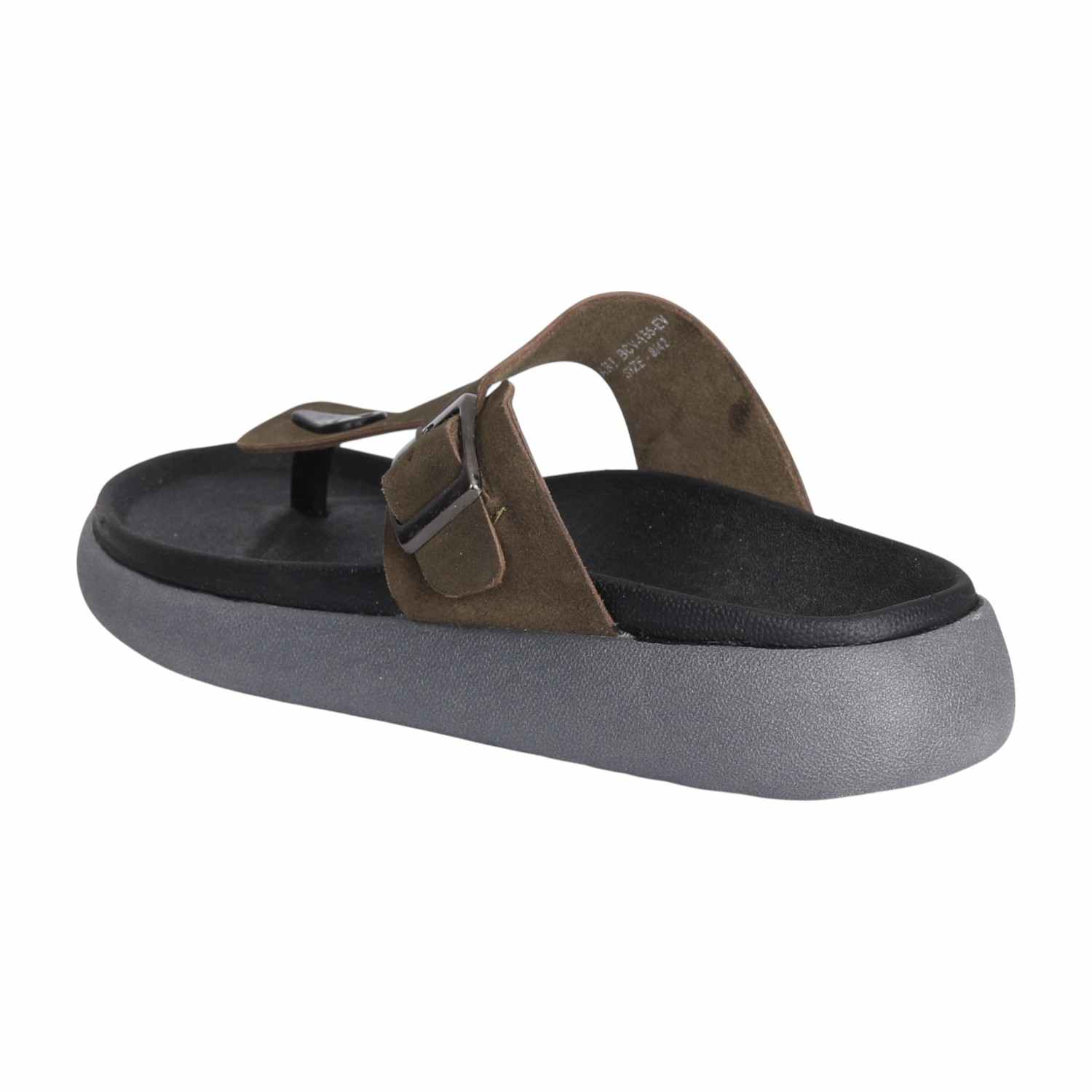 Men’s Olive Suede Buckle Sandals