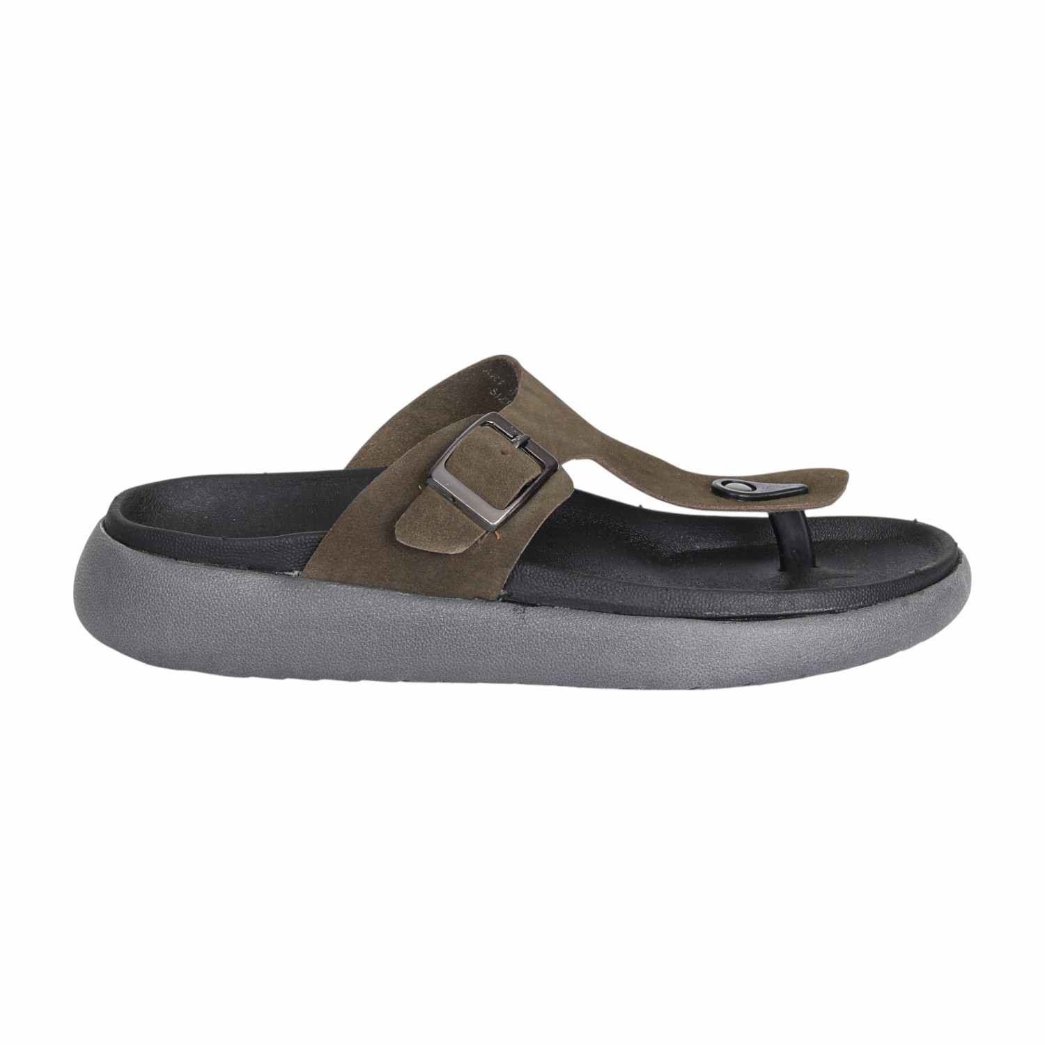 Men’s Olive Suede Buckle Sandals