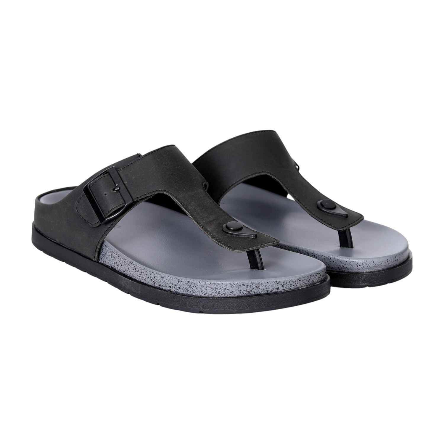 Men's Arc Black Buckled Comfort Sandals