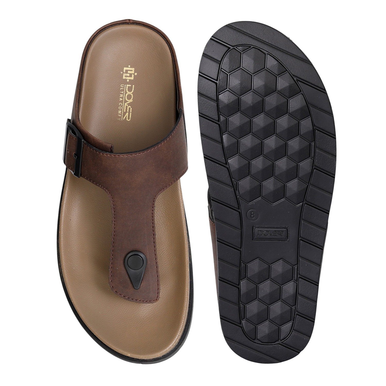 Men's Arc Brown Buckled Comfort Sandals