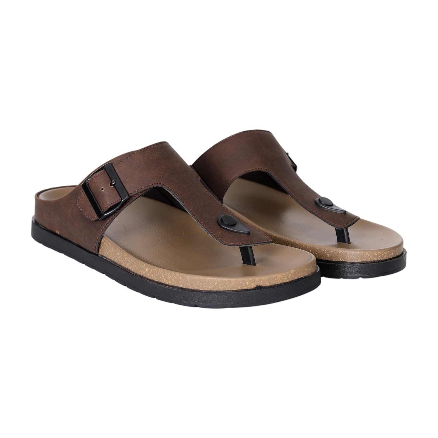 Men's Arc Brown Buckled Comfort Sandals
