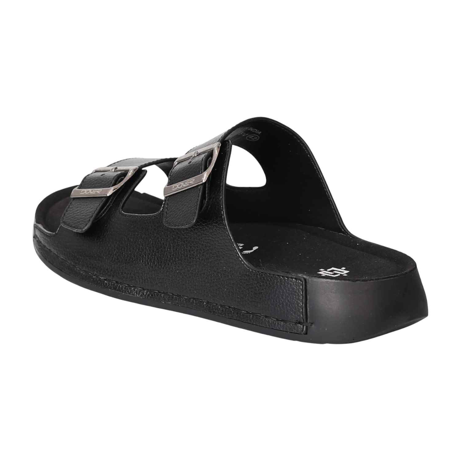 Men Black Classic Double Strap Sandals