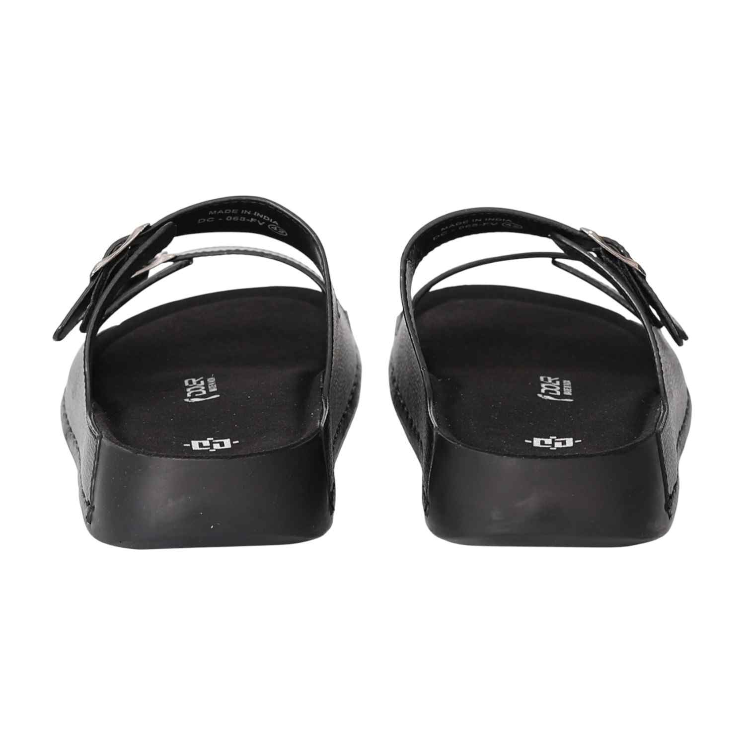 Men Black Classic Double Strap Sandals
