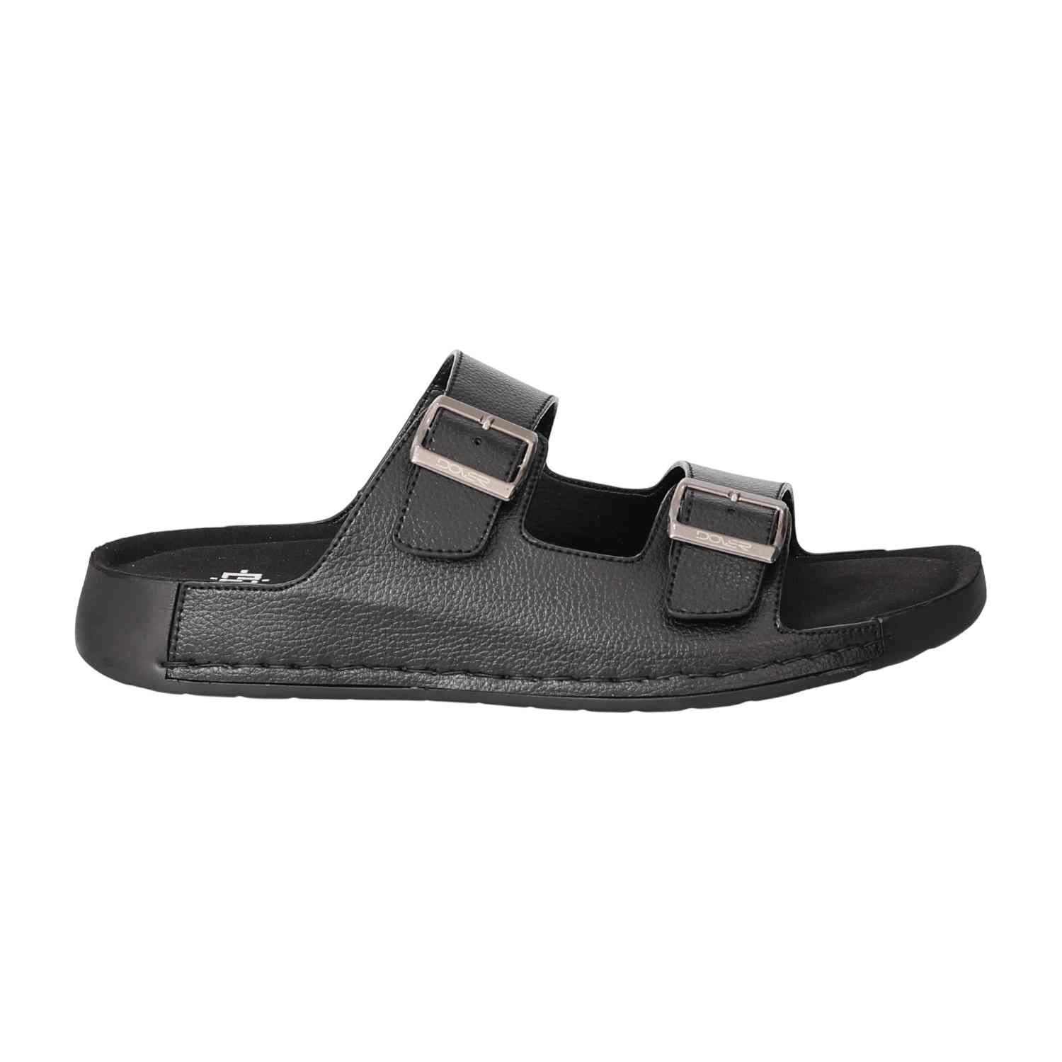 Men Black Classic Double Strap Sandals