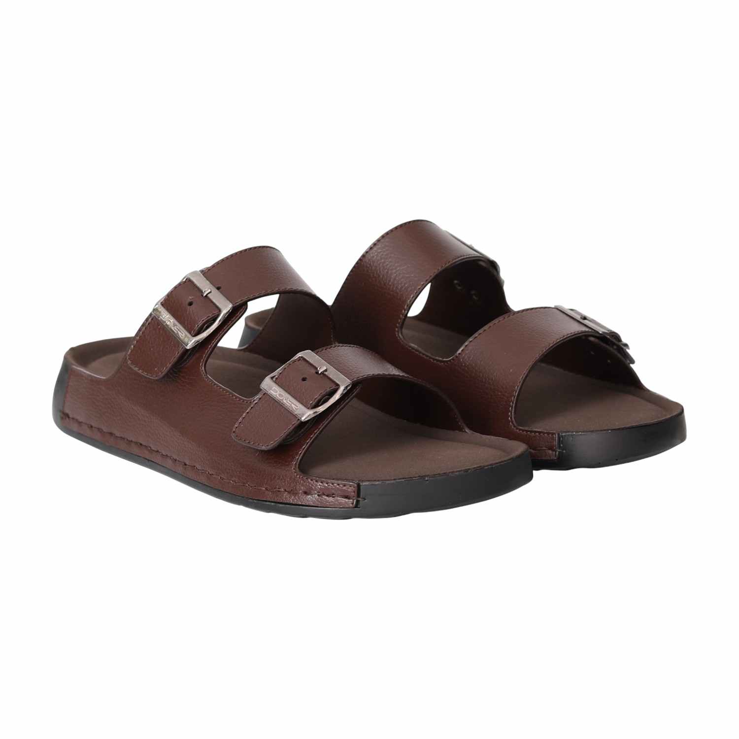 Men Brown Classic Double Strap Sandals