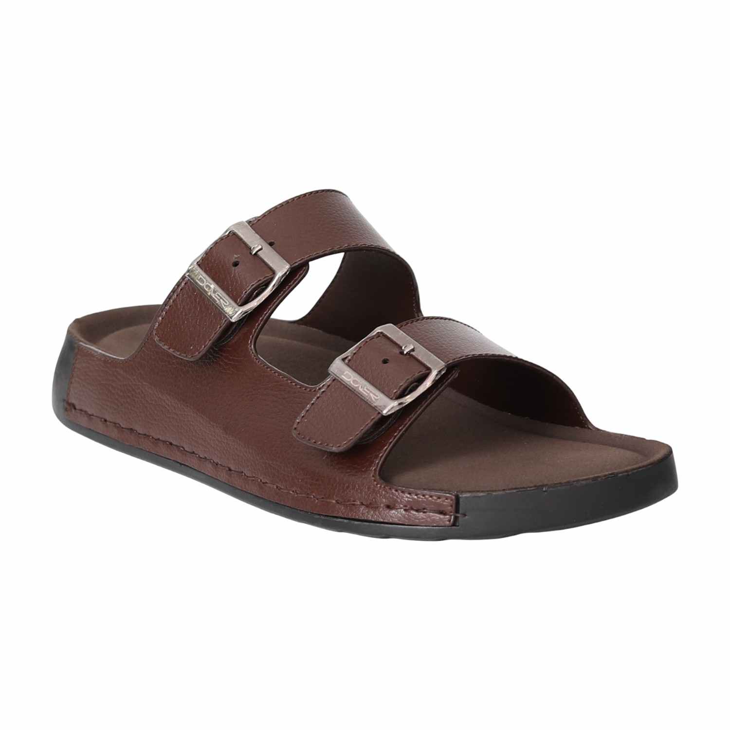 Men Brown Classic Double Strap Sandals