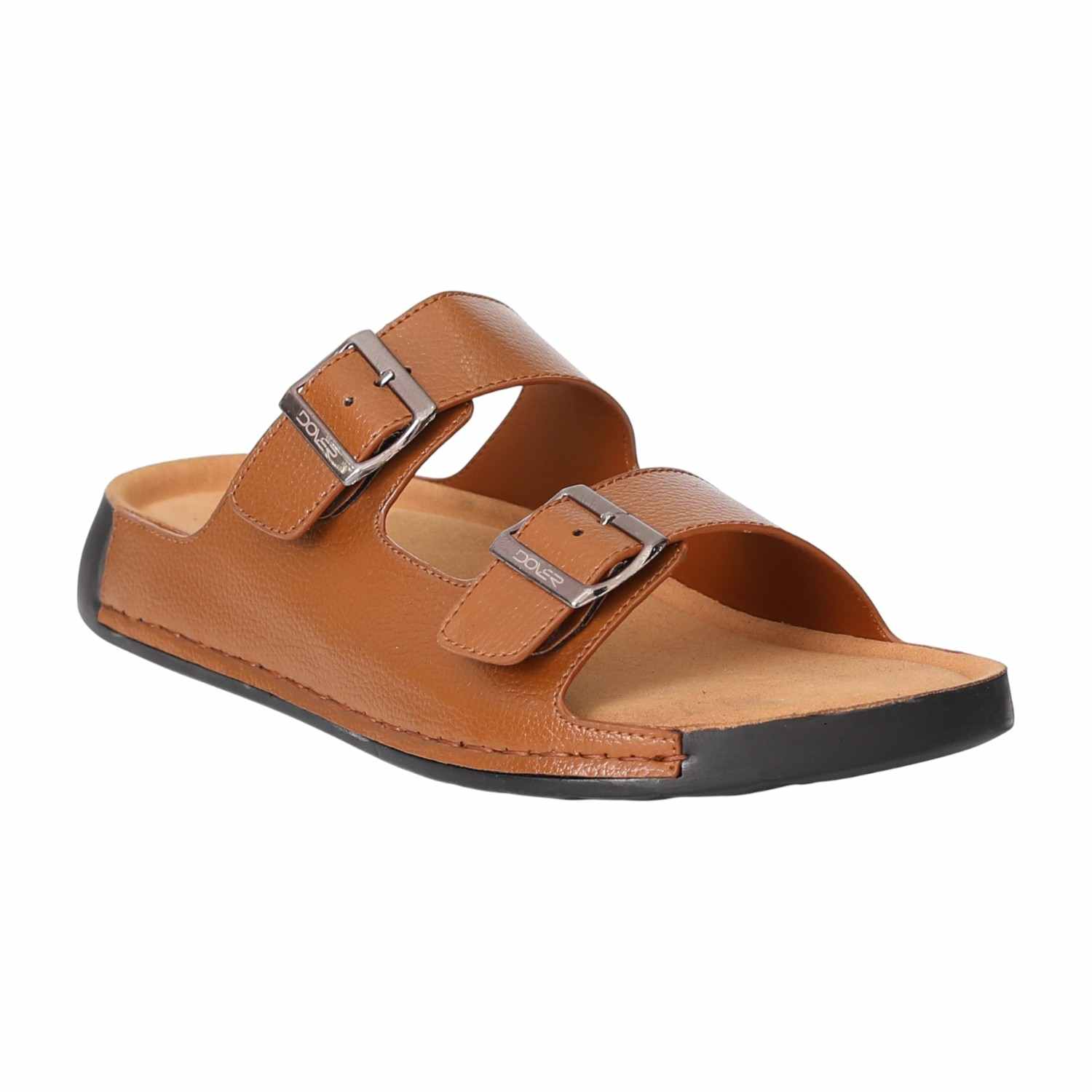 Men Tan Classic Double Strap Sandals