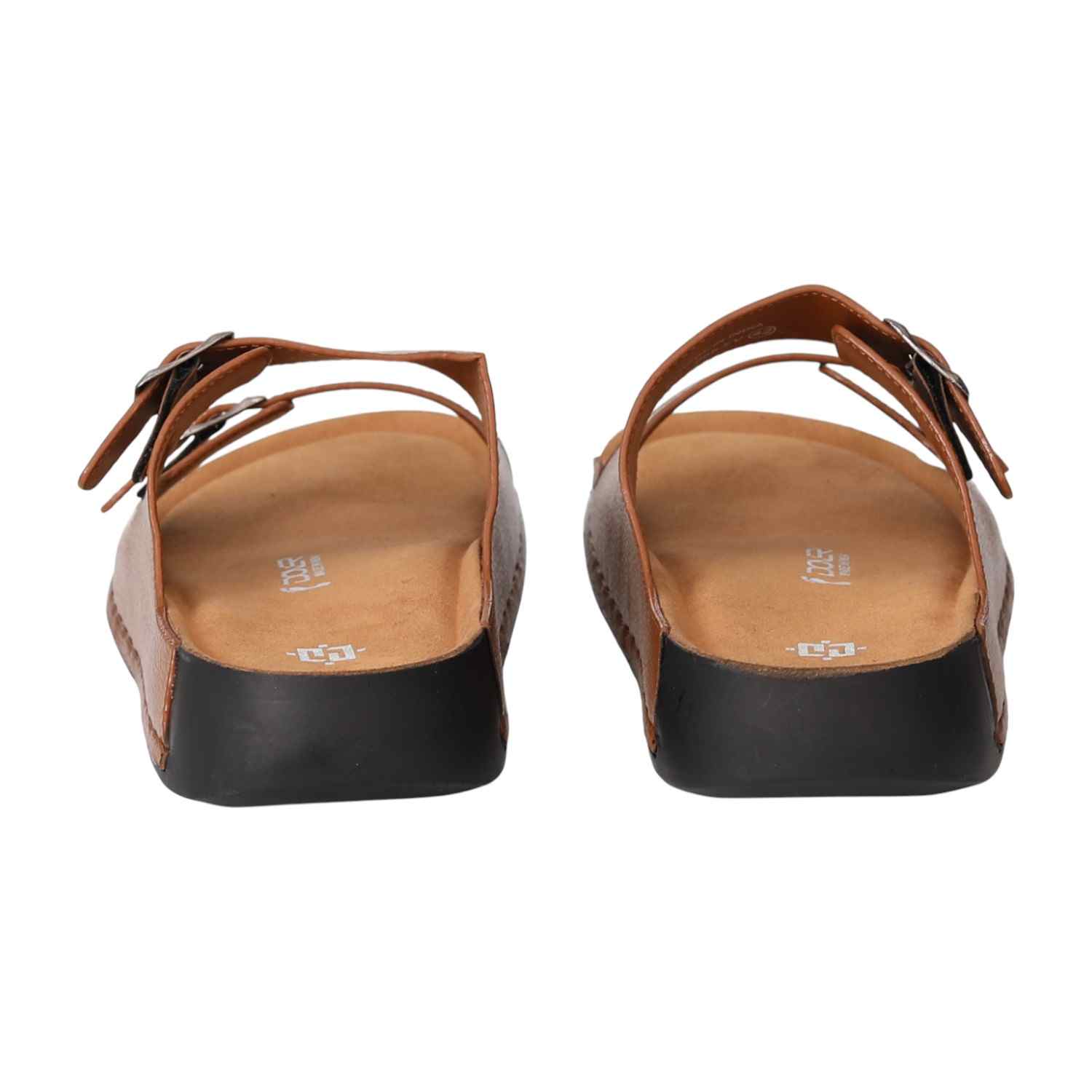 Men Tan Classic Double Strap Sandals