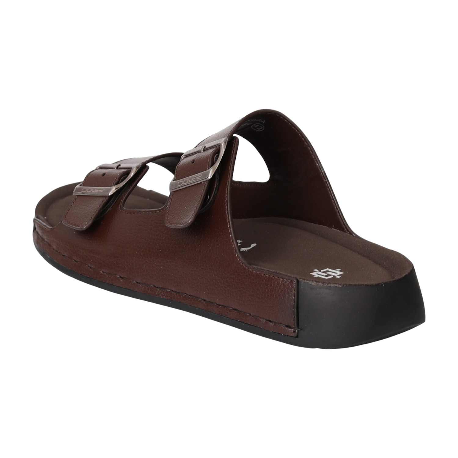 Men Brown Dual-Strap Sandals