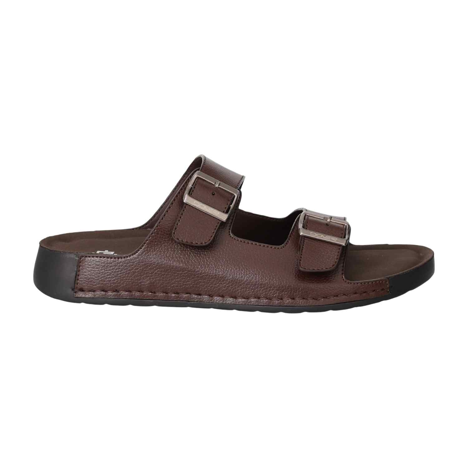 Men Brown Dual-Strap Sandals