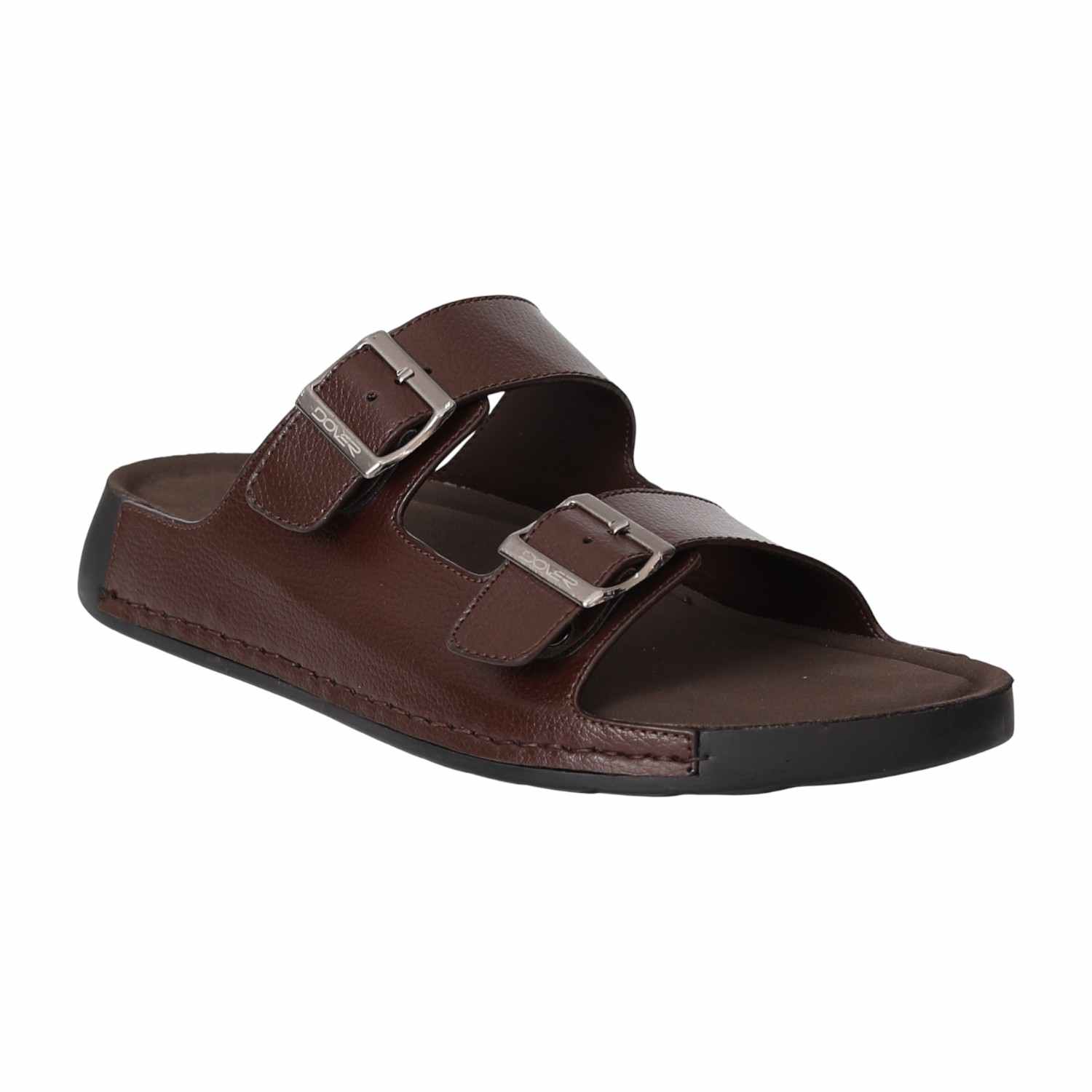 Men Brown Dual-Strap Sandals