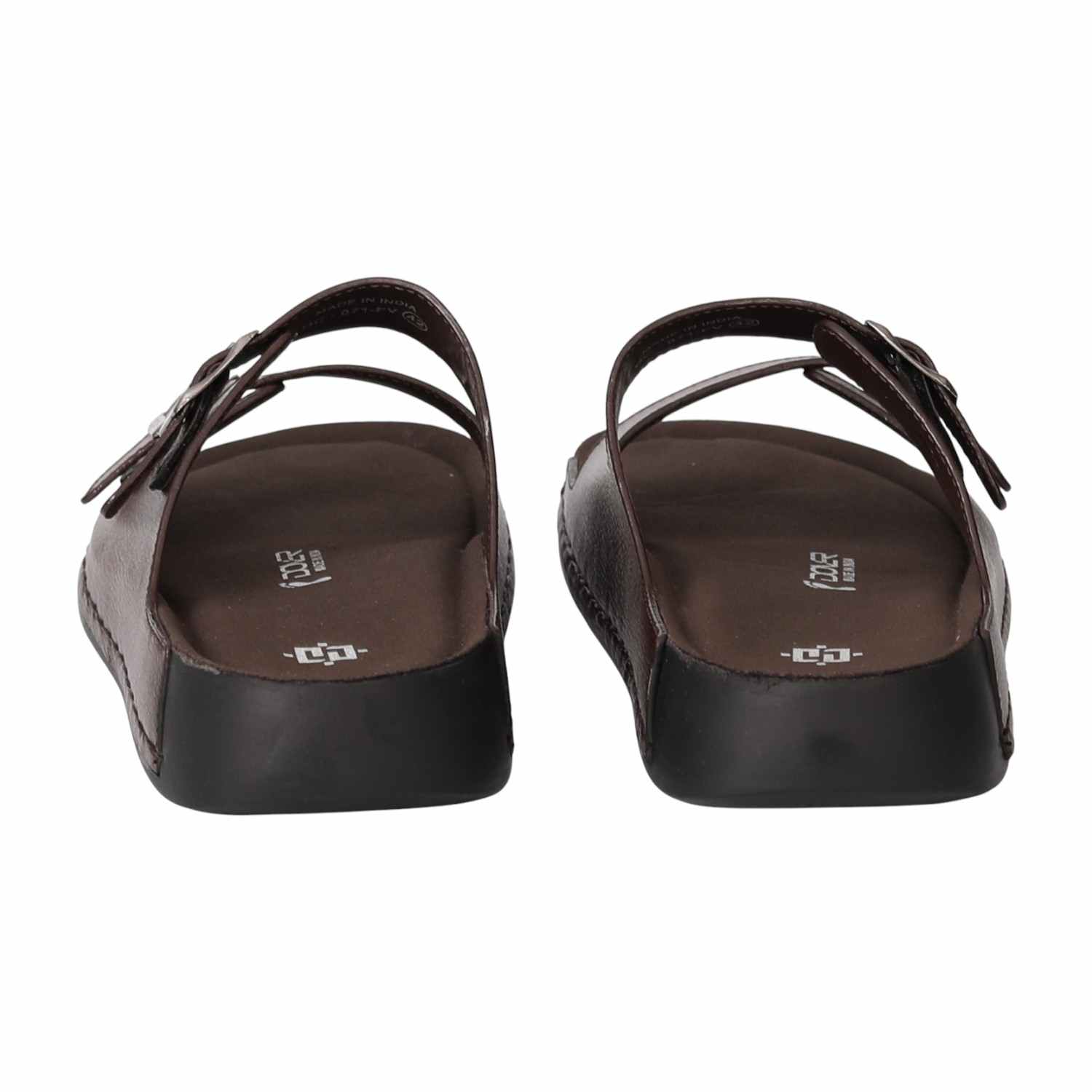 Men Brown Dual-Strap Sandals