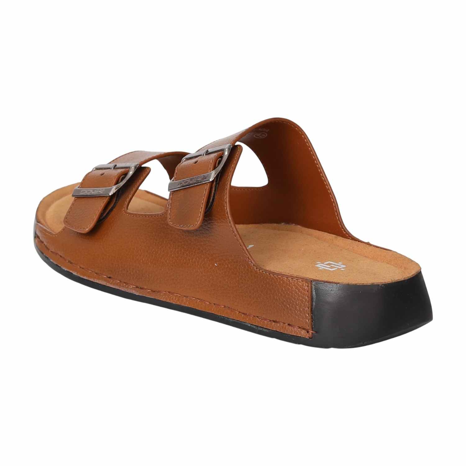 Men Tan Dual-Strap Sandals