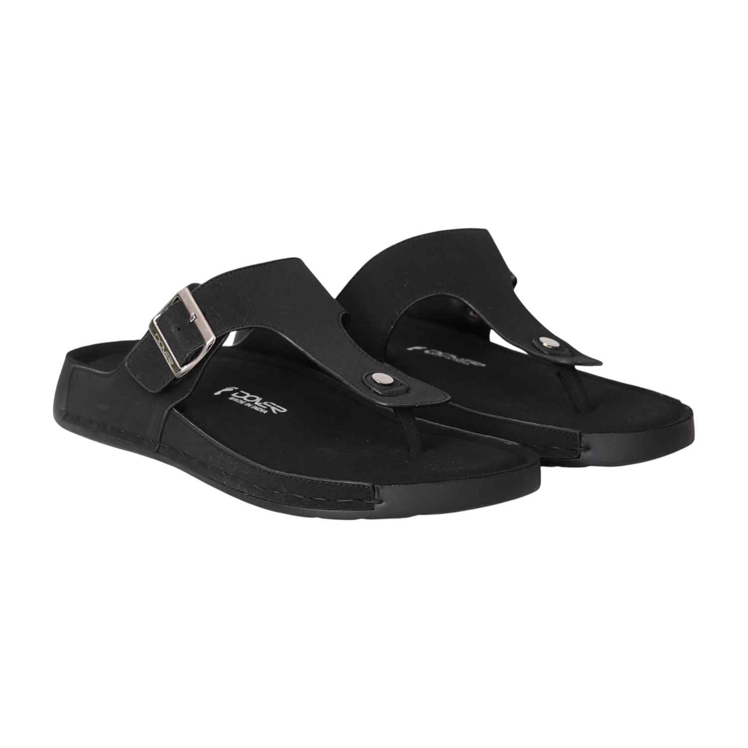 Men Black EasyBuckle Chappals