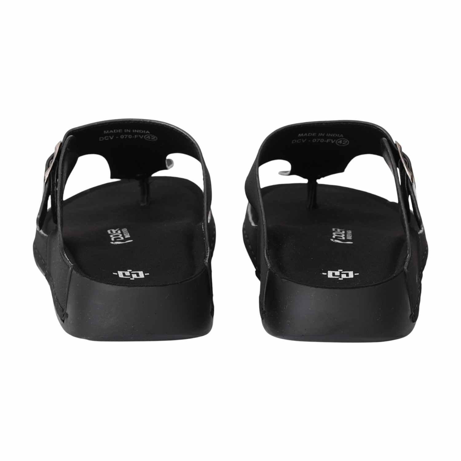 Men Black EasyBuckle Chappals