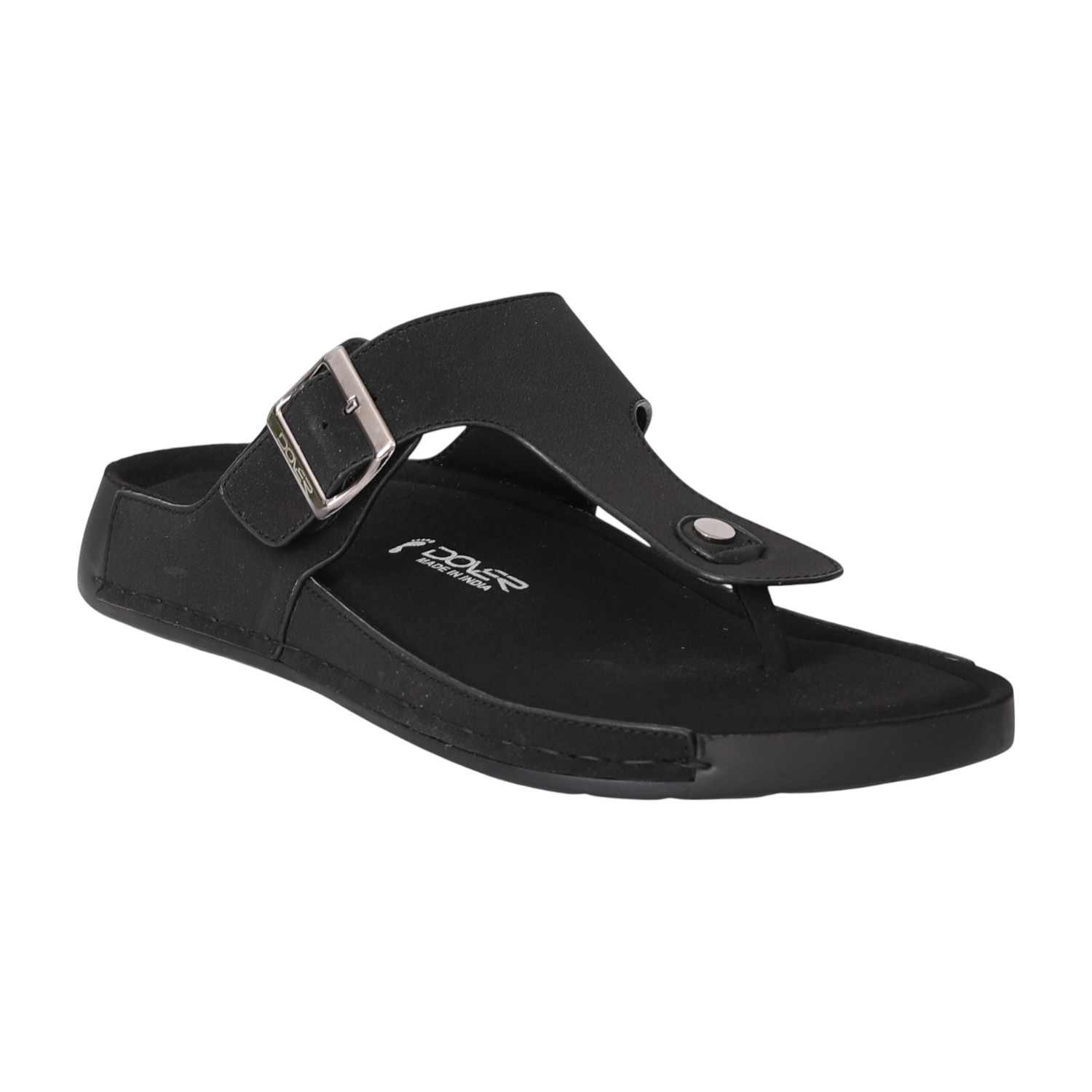Men Black EasyBuckle Chappals