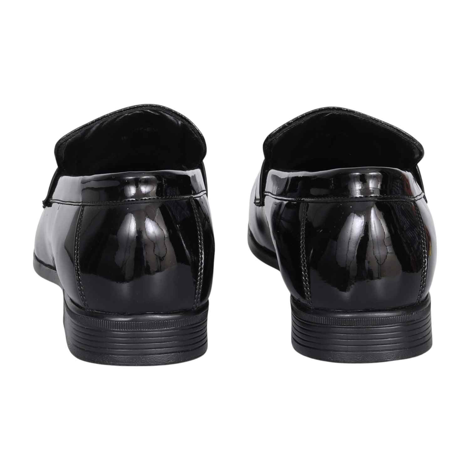 Men Sophisticated Black Textured Formal Loafers