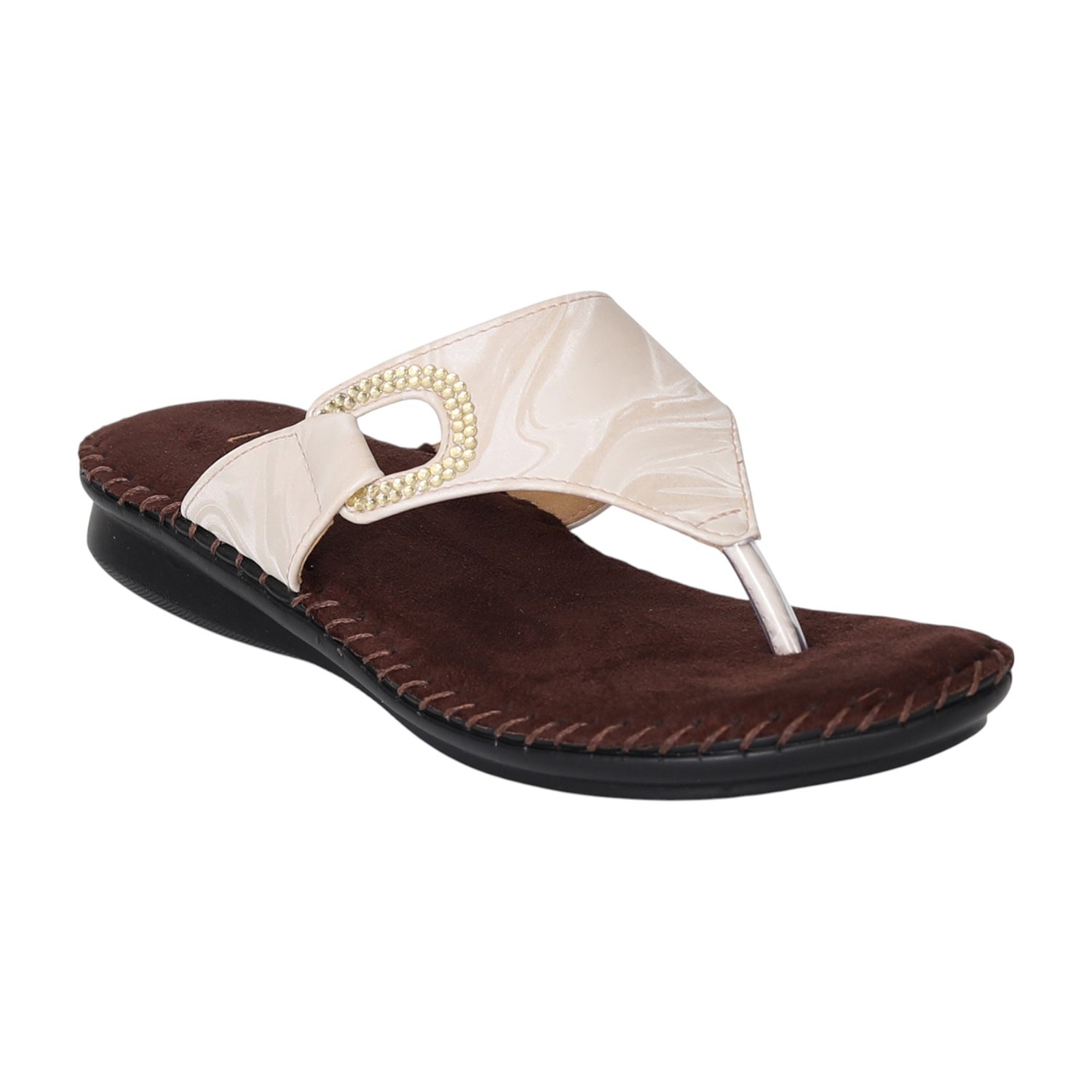 Women Cream Charm Comfort Flats