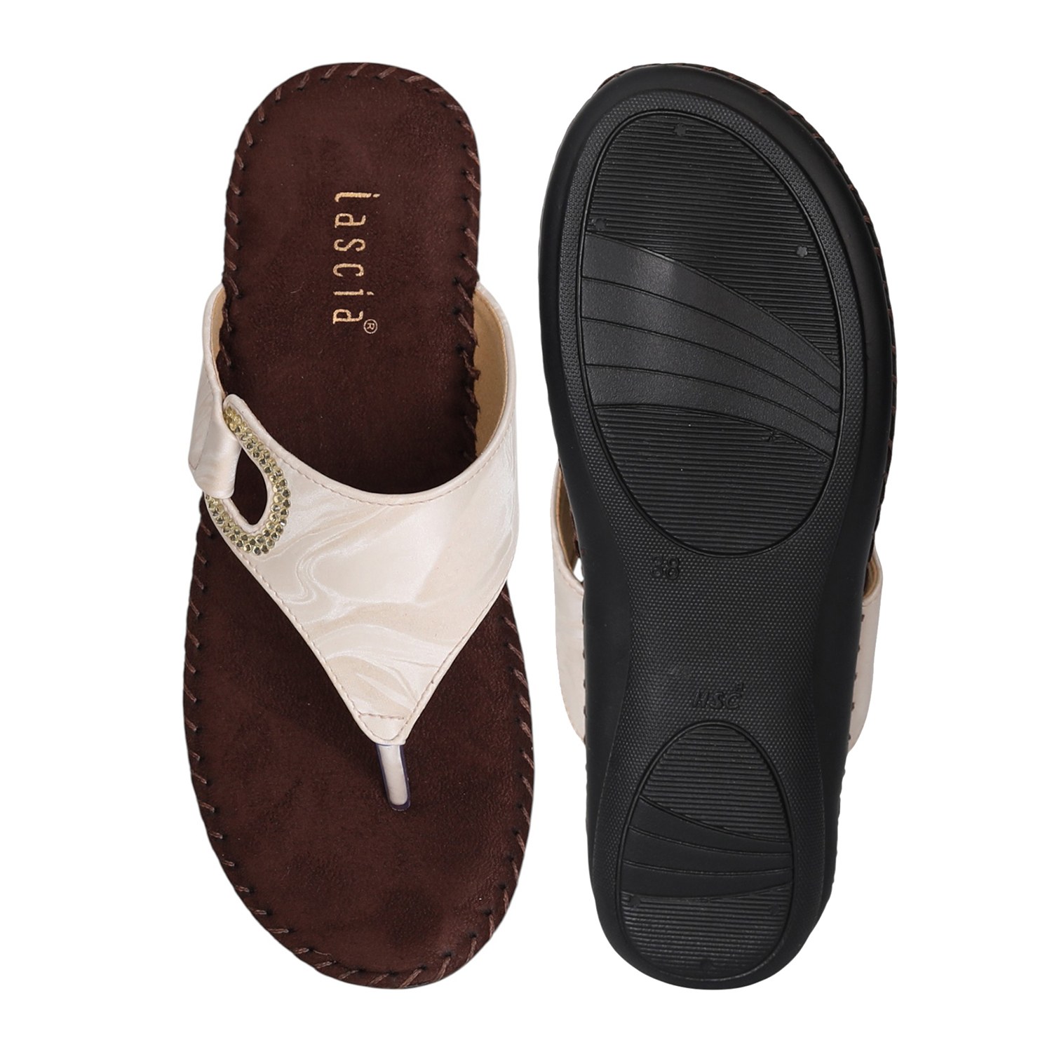 Women Cream Charm Comfort Flats