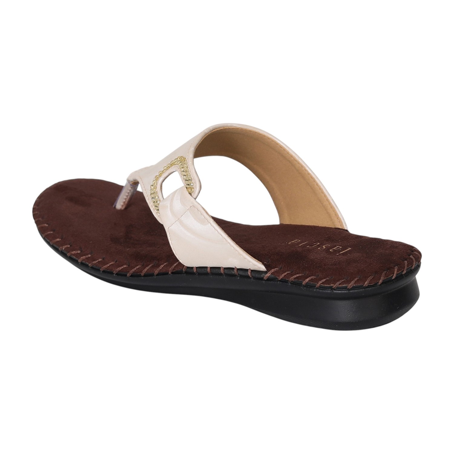 Women Cream Charm Comfort Flats