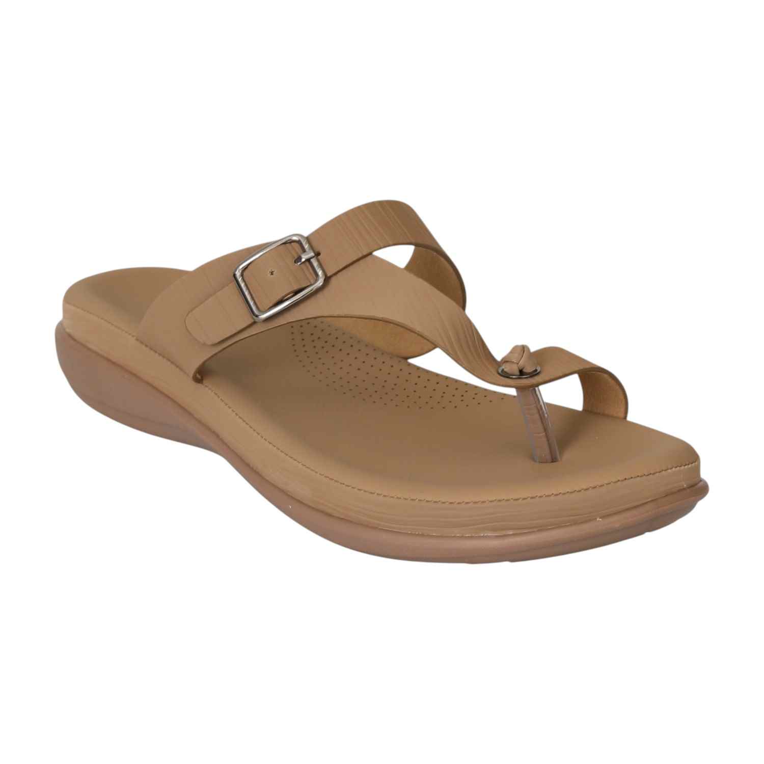 Women Brown Modern Buckle Sandals