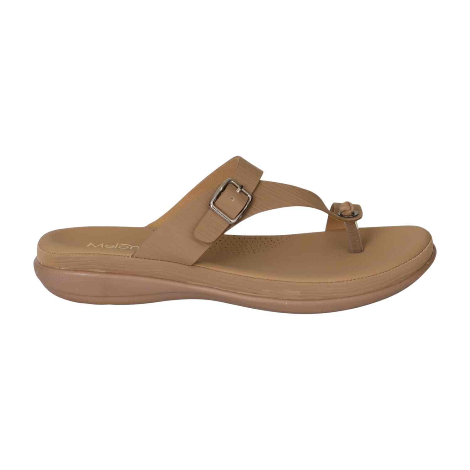 Women Brown Modern Buckle Sandals