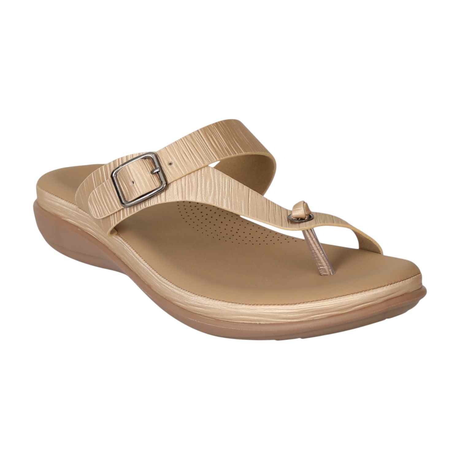Women Golden Modern Buckle Sandals