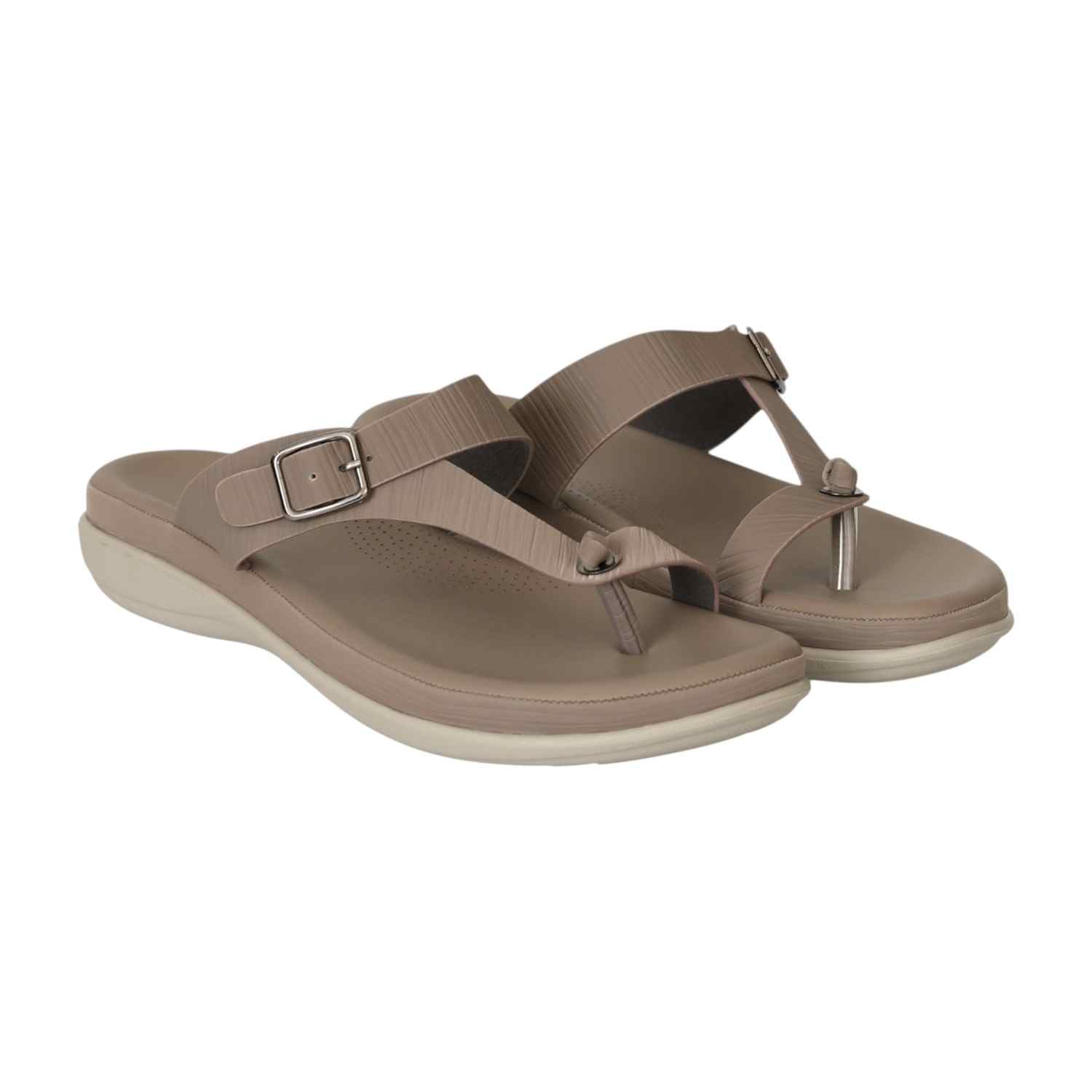 Women Grey Modern Buckle Sandals