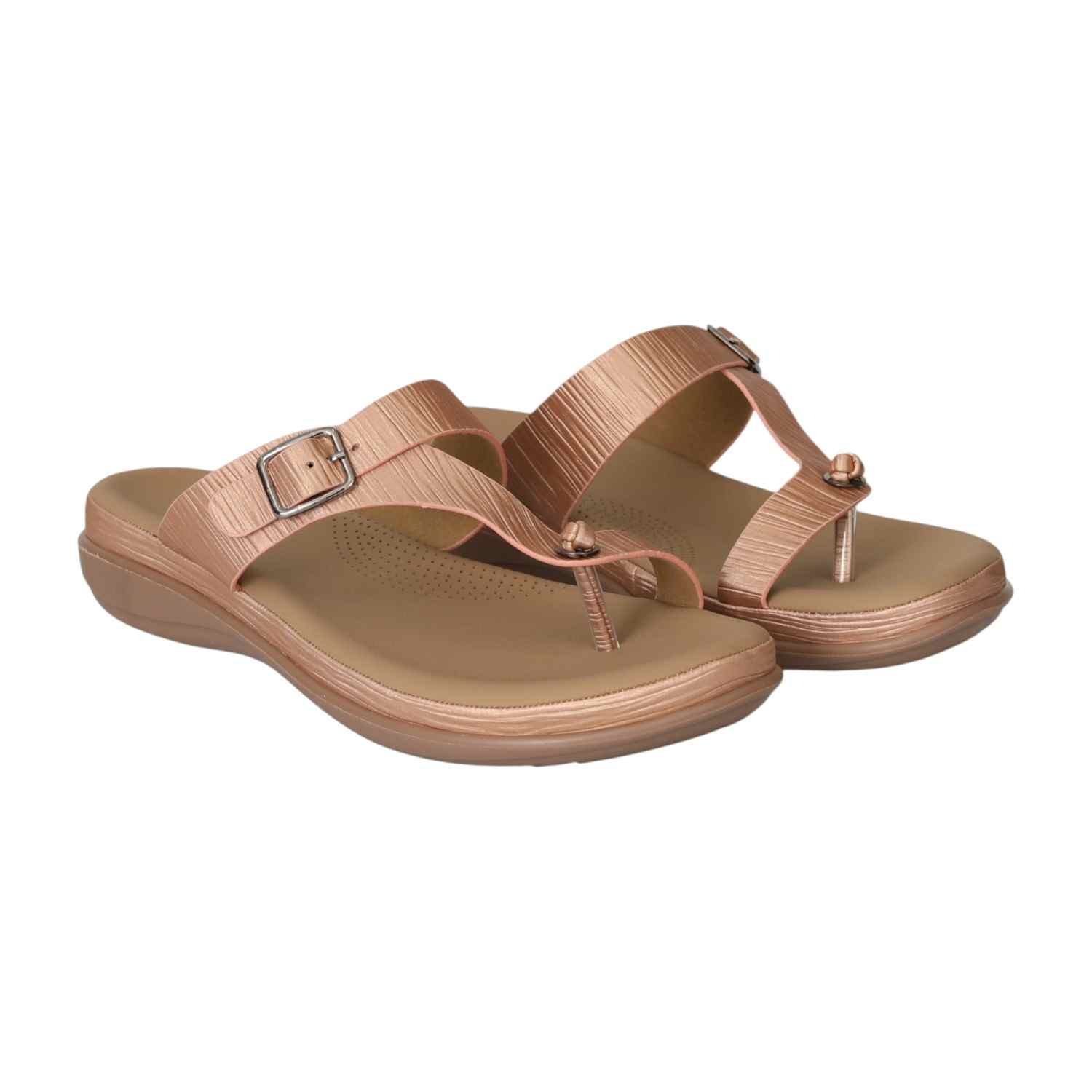 Women Rose gold Modern Buckle Sandals