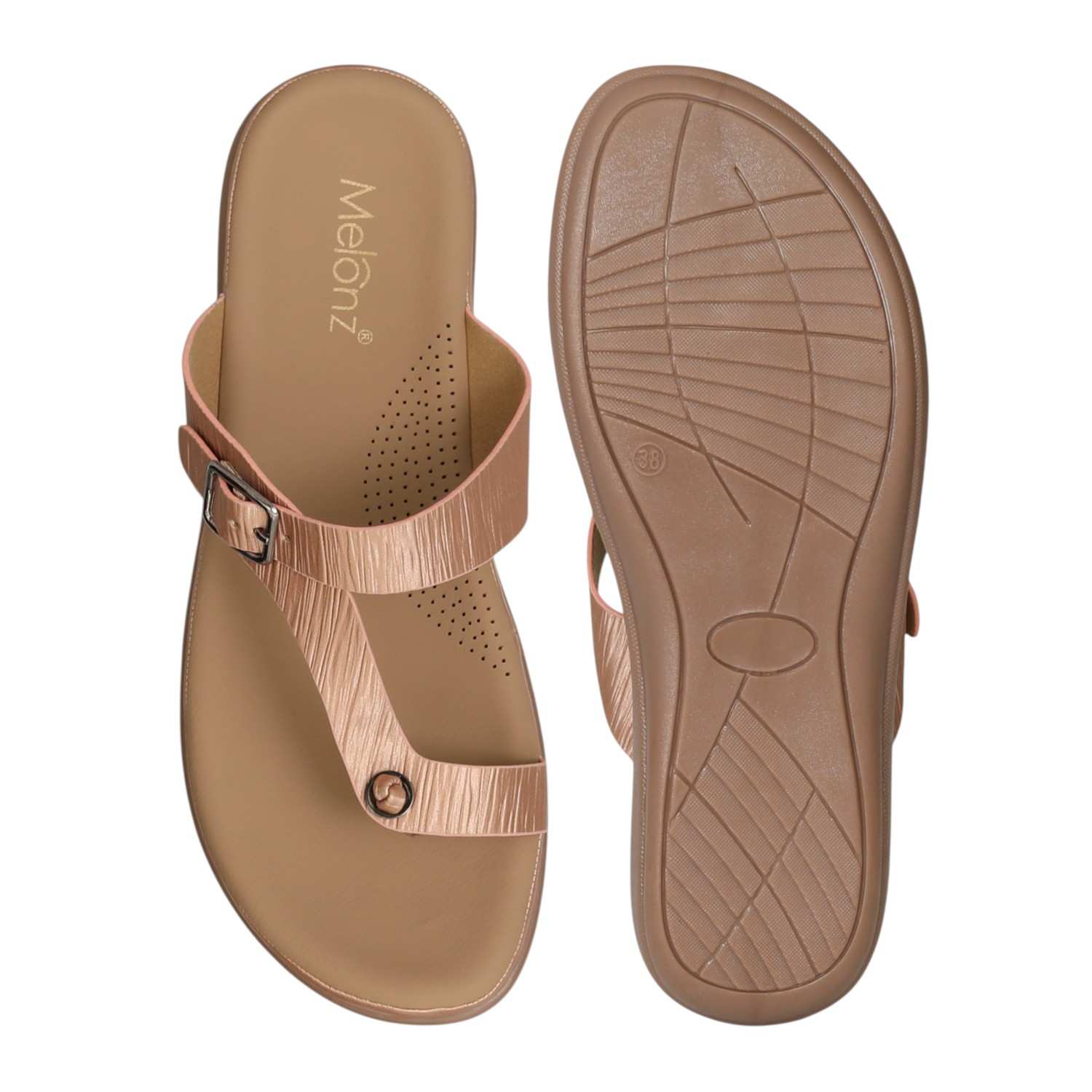 Women Rose gold Modern Buckle Sandals