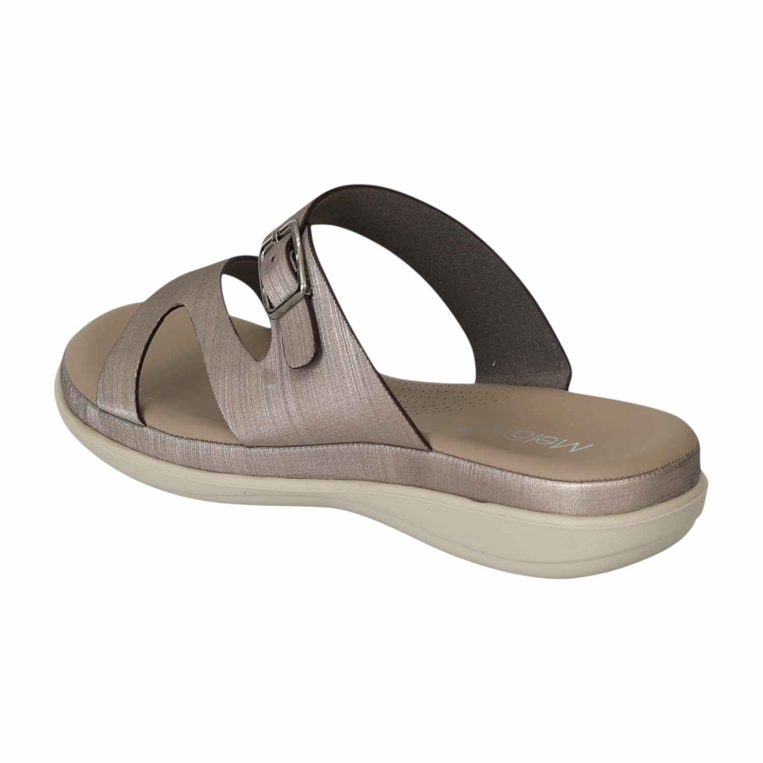 Women Grey Textured Buckle Sandals