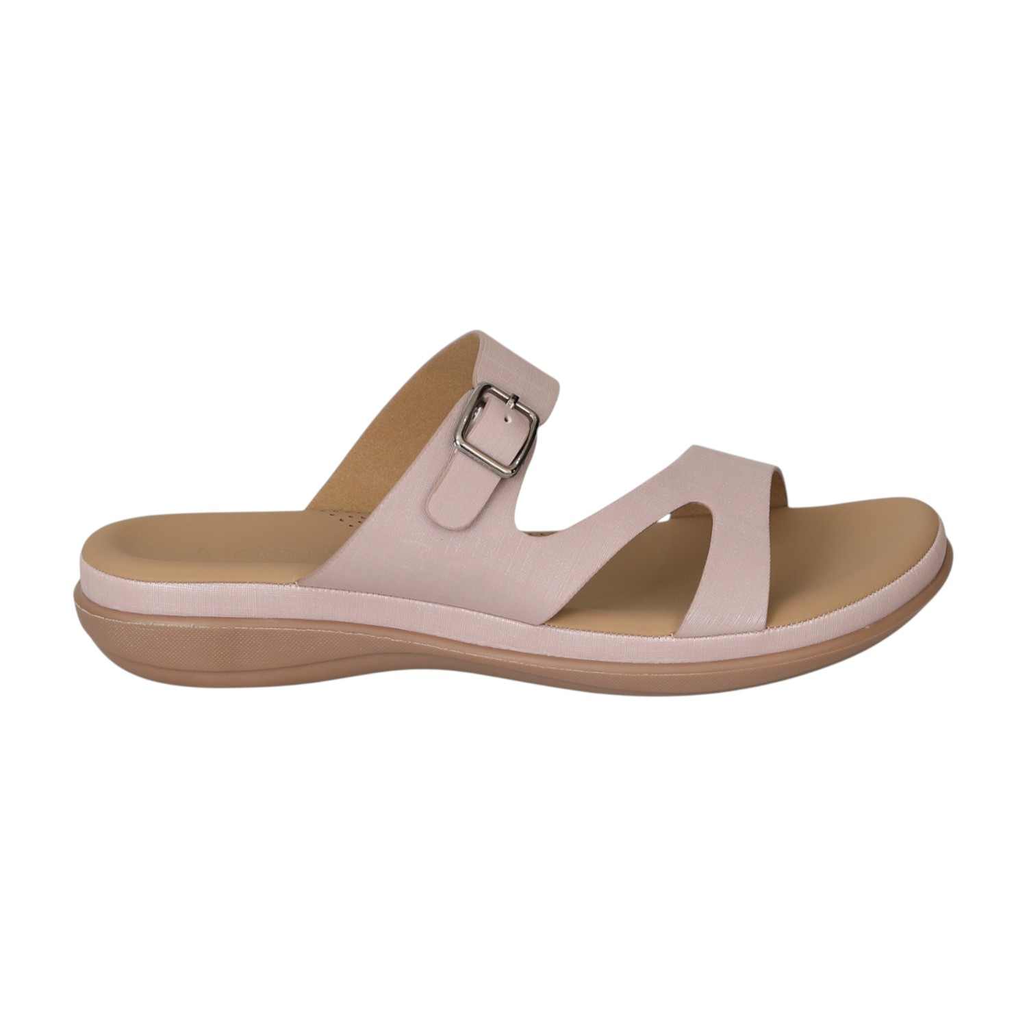 Women Rose Textured Buckle Sandals